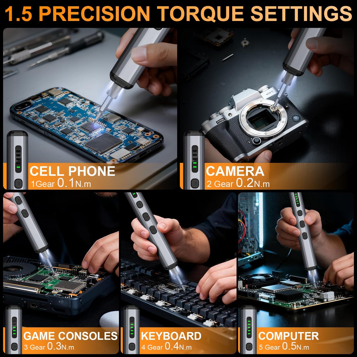 Mini Electric Screwdriver, 3.7V Precision Screwdriver Set Cordless Screwdriver Rechargeable 72 In 1 Magnetic Bit Repair Tech Tool Kit for Electronics Computer Phone Laptop Camera RC Car Watch Glasses