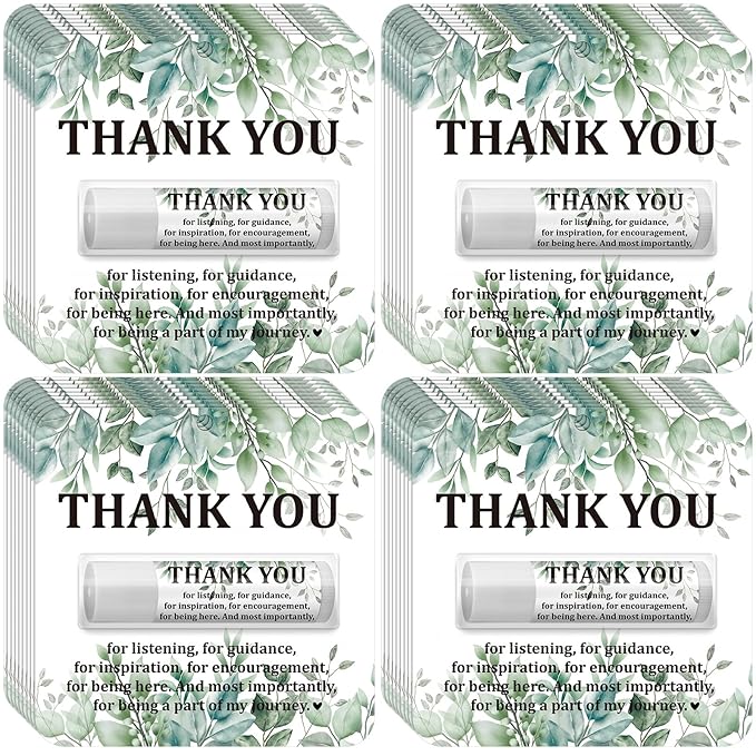 30 Pack Christmas Employee Appreciation Gift Lip Balms Bulk Staff Teacher Team Volunteer Thank You Gift Thanksgiving Christmas Appreciation Party Favor for Women Men(Leaf,Green White)