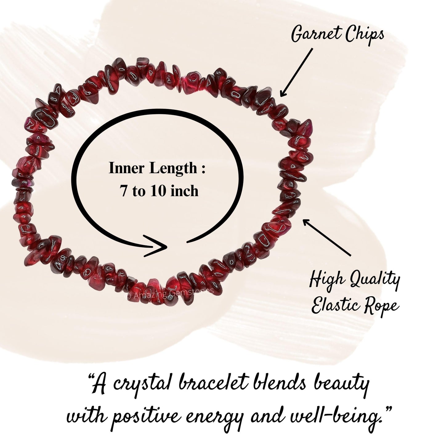 Amazing Gemstone Chips Bracelet (Garnet)