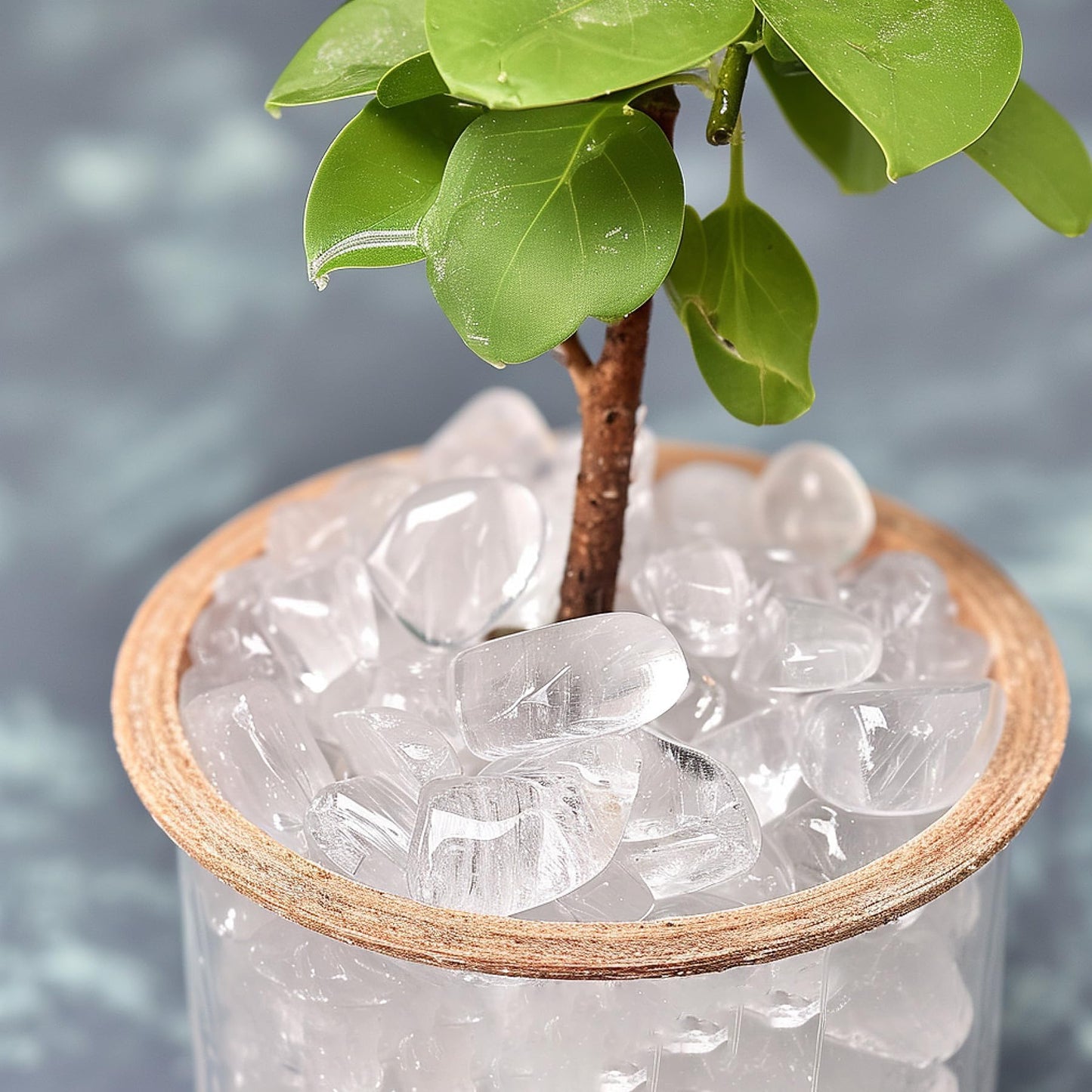 SigMntun Polished Clear Quartz Crystal Chips 200 Pcs - 0.3", Tumbled Stone Chips Crushed Sea Glass Stones Healing Reiki Crystal Making Home Decoration