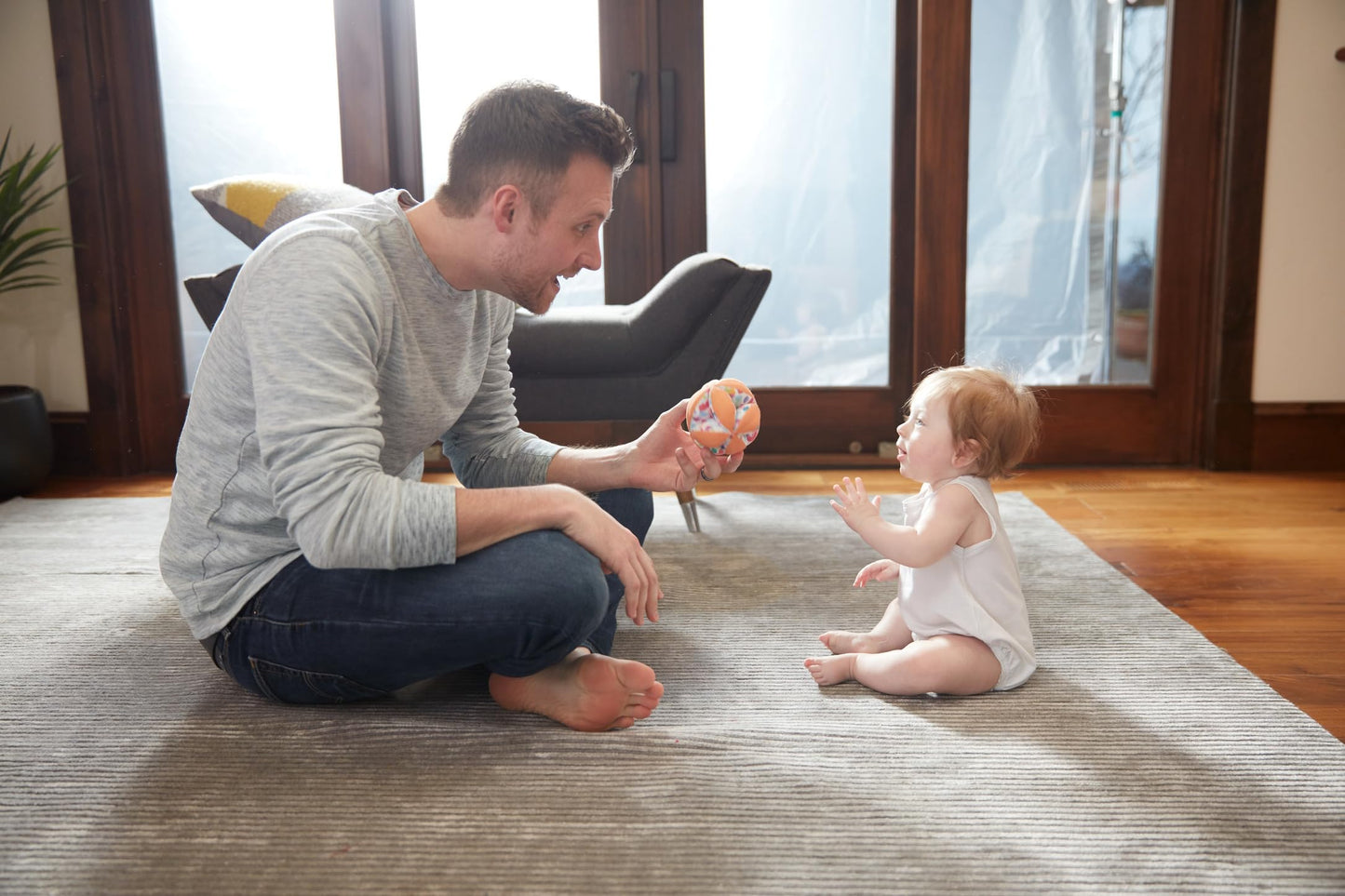 Lovevery, Montessori Organic Ball, Baby Toy, Tummy Time Ball, 12+ Weeks