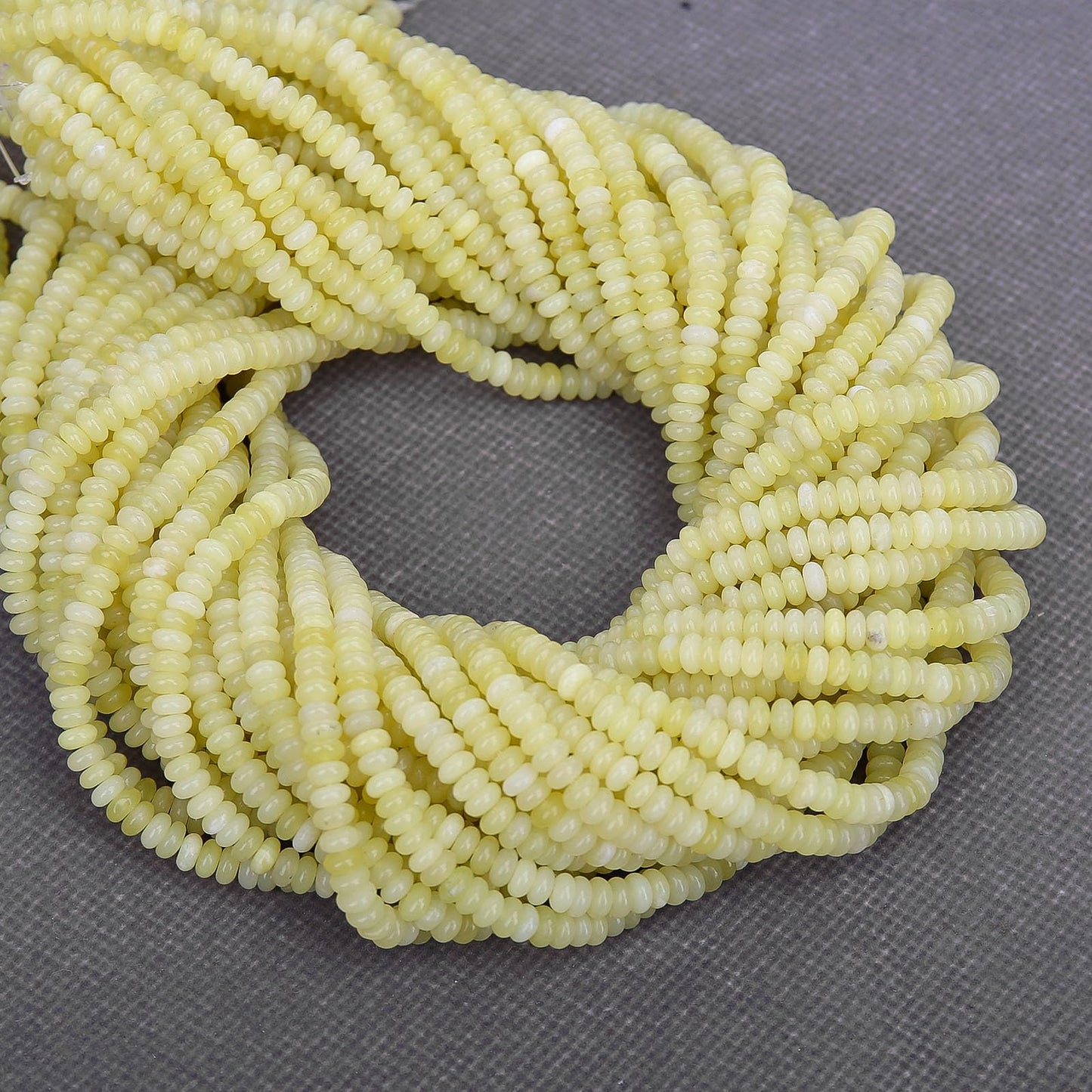 BONNY BOXX 1 Strand Natural 2 * 4mm Lemon Jade Rondelle Beads, Natural Abacus Disk Stone Beads Loose Spacer Gemstone for DIY Bracelet Necklace Jewelry Making