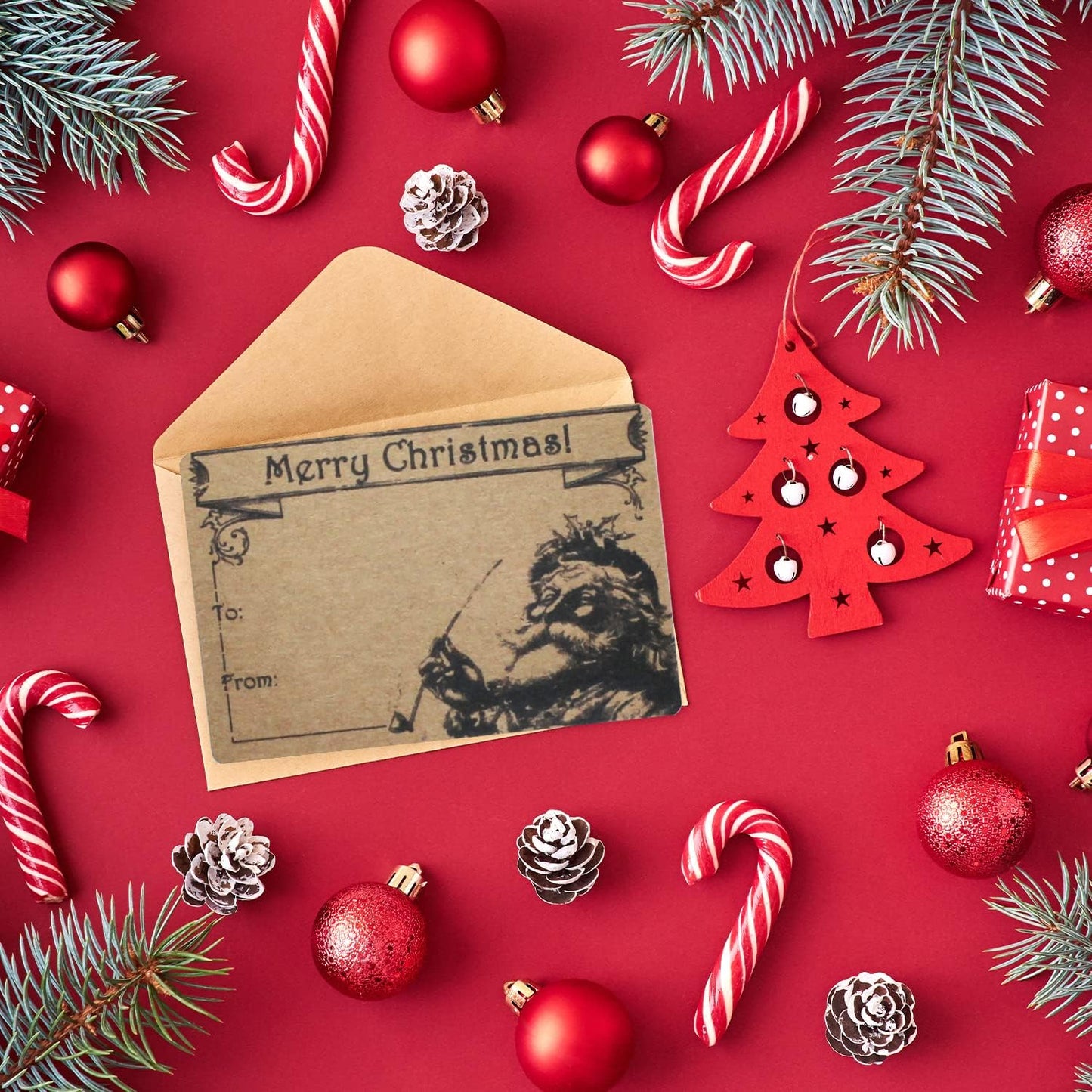 ChromaLabel 2 x 3 Inch Kraft Christmas Labels, 8 Designs, to & from Gift Tags, 32 Stickers per Variety Pack