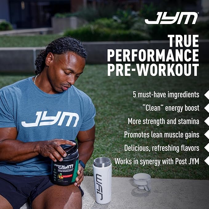 JYM Supplement Science Pre JYM Pineapple Strawberry Pre Workout Powder for Men & Women, BCAAs, Nootropics, Creatine HCI, Citrulline, Beta-Alanine, Betaine, Taurine, Huperzine, 30 Servings