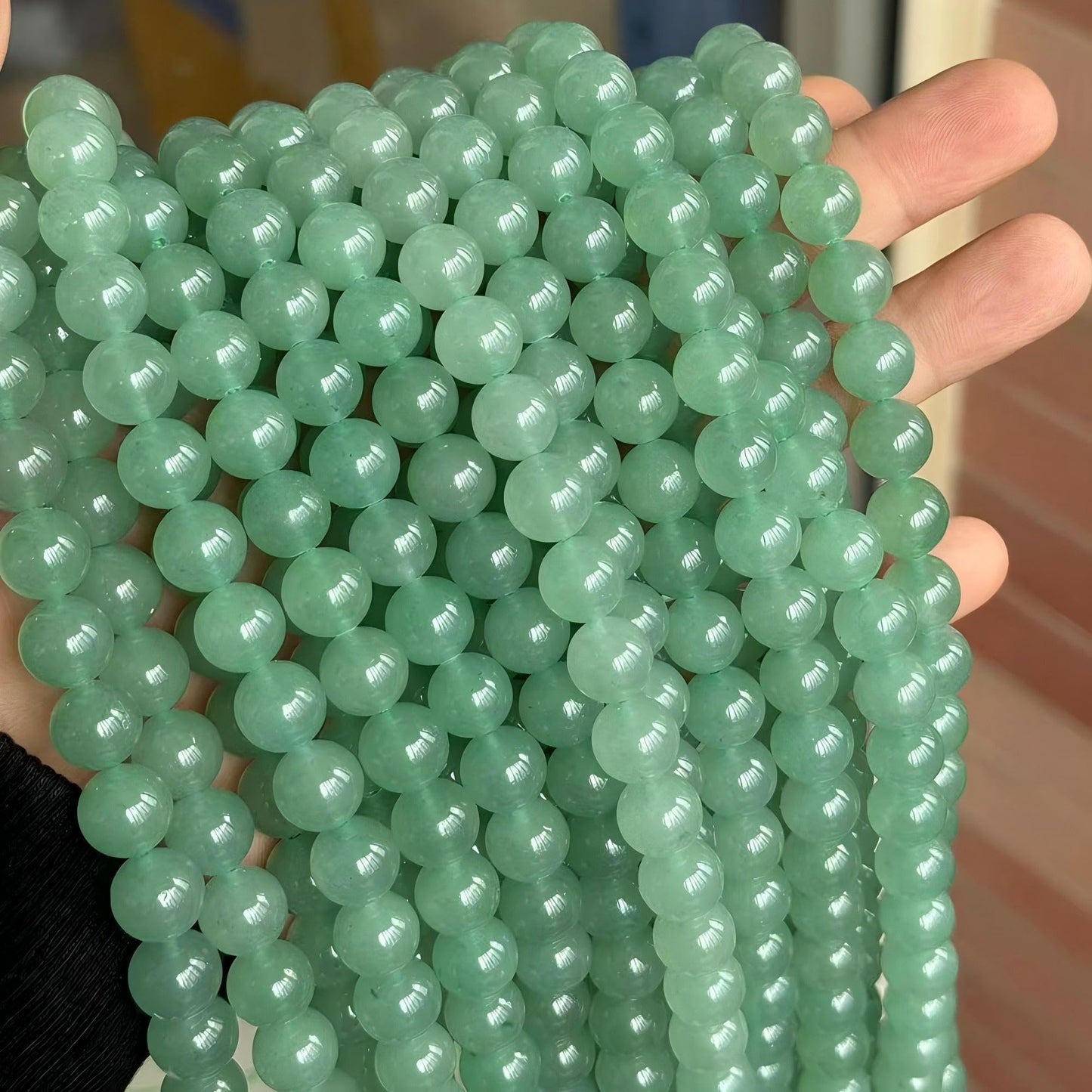 MJDCB Natural Stone Beads Green Aventurine Round Loose Beads for Jewelry Making DIY Bracelet Necklace (10mm)