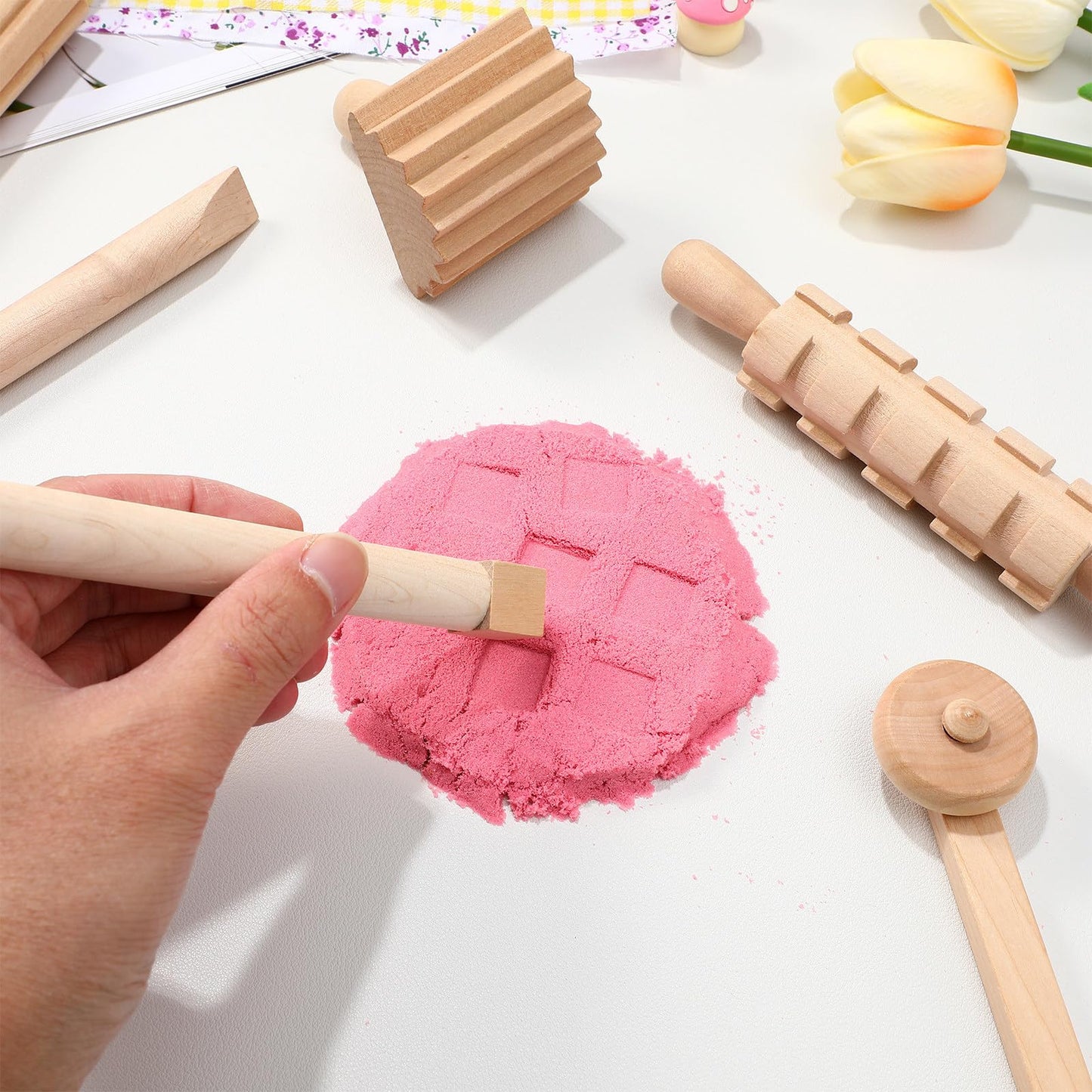 DOITOOL 1 Set Wooden Clay Molding Tools Plasticine Shaping Tool DIY Craft Kit for Children