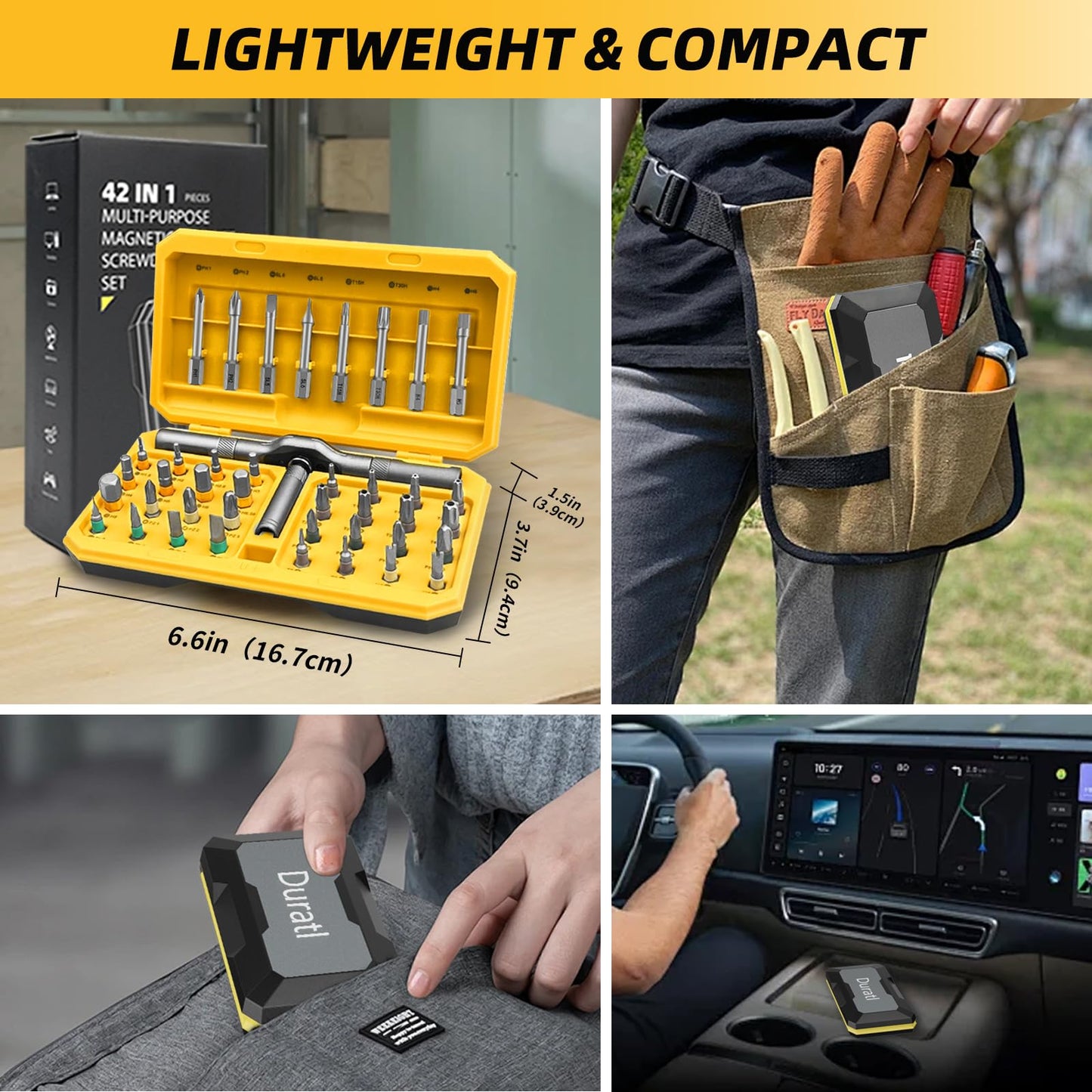 Duratl 42 in 1 Magnetic Screwdriver Set, Multi Bit Ratchet Screwdriver Set with Detachable Ratchet Handle, Portable Repair Tool Kit for Furniture, Computer, Bicycle, Electronics and DIY