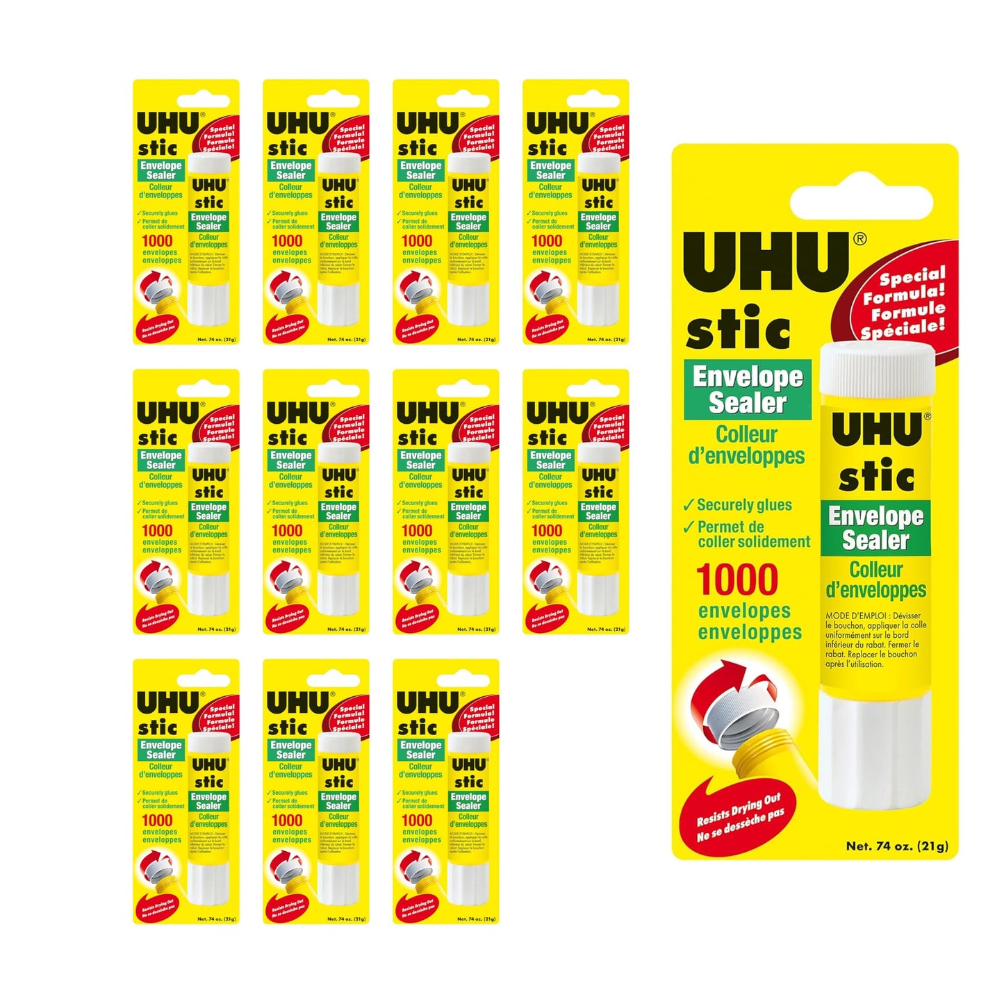 STAEDTLER UHU Glue Stic Envelope Sealer 12 Pack (9U99701), 12 Count