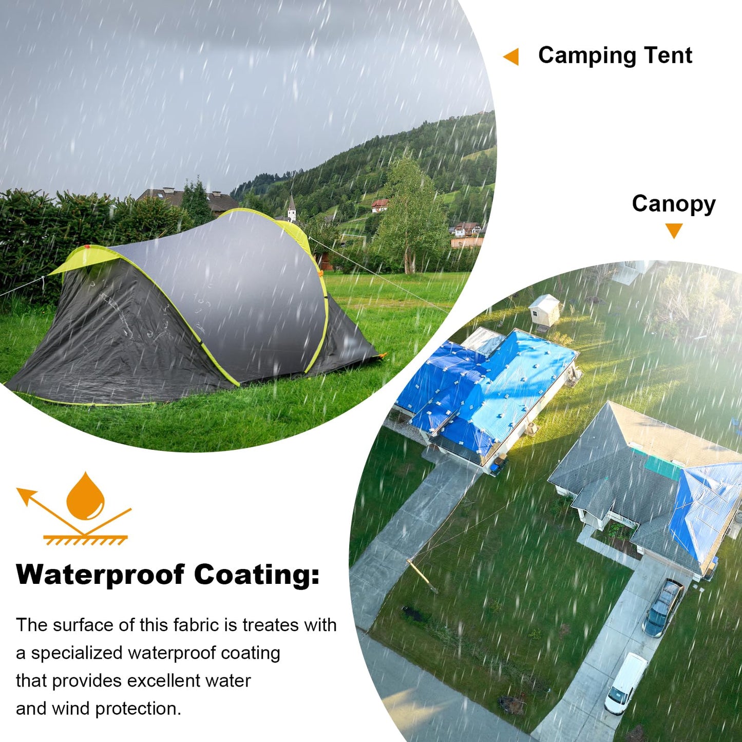 Waterproof Canvas Fabric - 58" Wide 600D Upholstery Polyester Material - Durable Indoor Outdoor Water Resistant Fabric for Furniture Cover Cushion Home Awning Tent (Birch, 1 Yard)