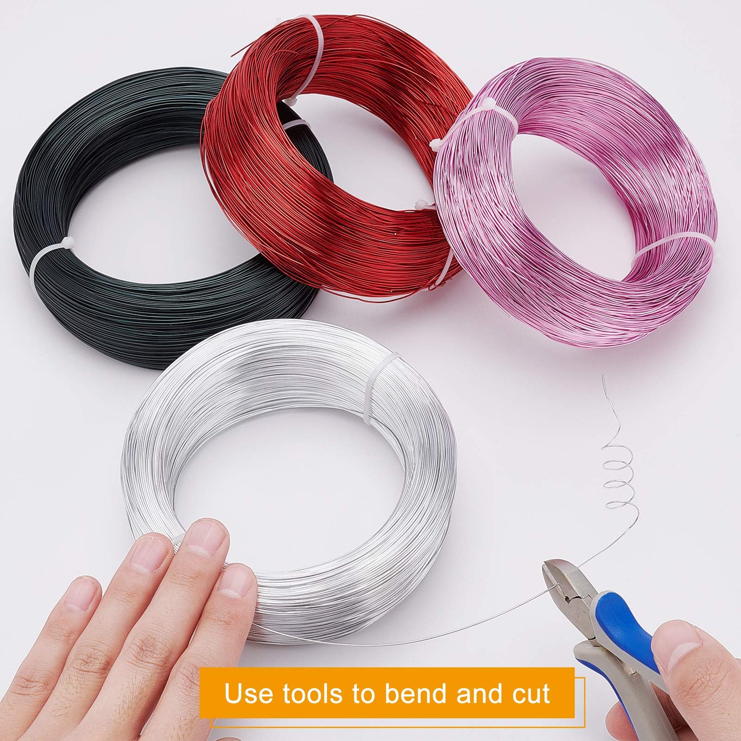 BENECREAT 22 Gauge Silver Aluminum Wire - 918FT Bendable Metal Wire for Jewelry Making, Beading, Sculpting, DIY Crafts