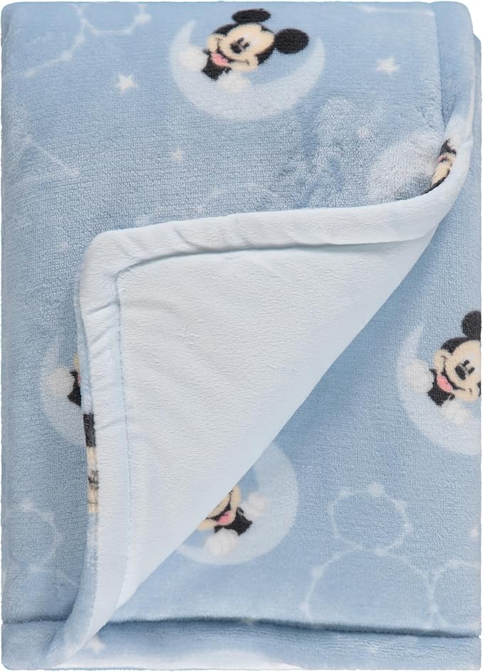 Disney Mickey Mouse, Minnie Mouse, Winnie The Pooh, Lilo and Stitch 2-Ply Infant Blanket - Soft Fleece with Polyfill - Cozy and Warm Baby Blanket for Baby Boys and Girls, 30x40 Inches