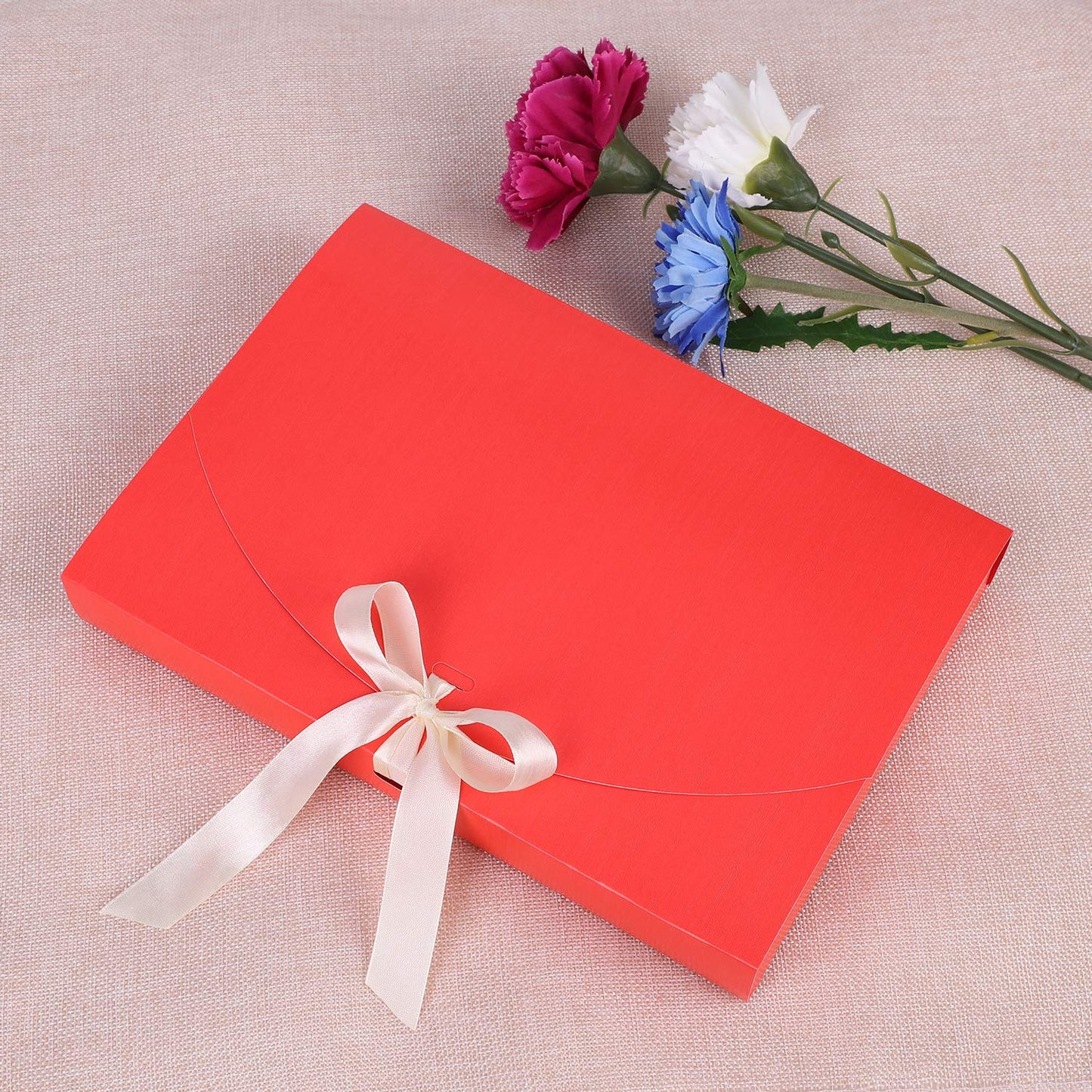 10 Pack Gift Card Boxes Large Luxury Gift Envelope Wrapping Box with Lid Ribbon Shirt Gift Box for Birthday Wedding Proposal Parties Christmas Valentine New Year Gift Present Packaging Box