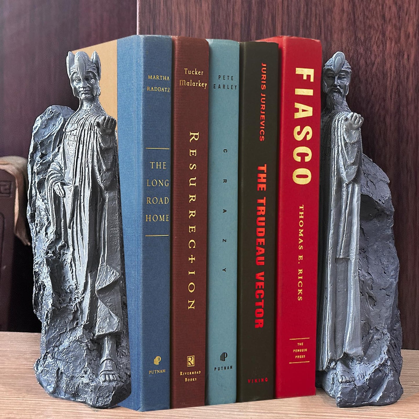 Large Decorative Bookends, 9.5" Book End Resin Collectibles, Decorative Book Stopper Binder and Dividers for Library Office Home (Large)