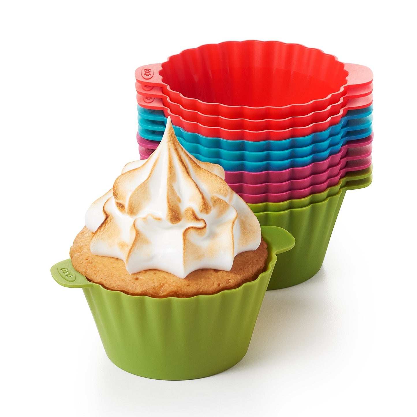 OXO Good Grips Silicone Baking Cups, Pack of 12, Reusable, BPA-Free, Dishwasher Safe, Non-Stick, Food Grade, Cupcake Cups, Muffin Cups, Cupcake Liners, Muffin Liners
