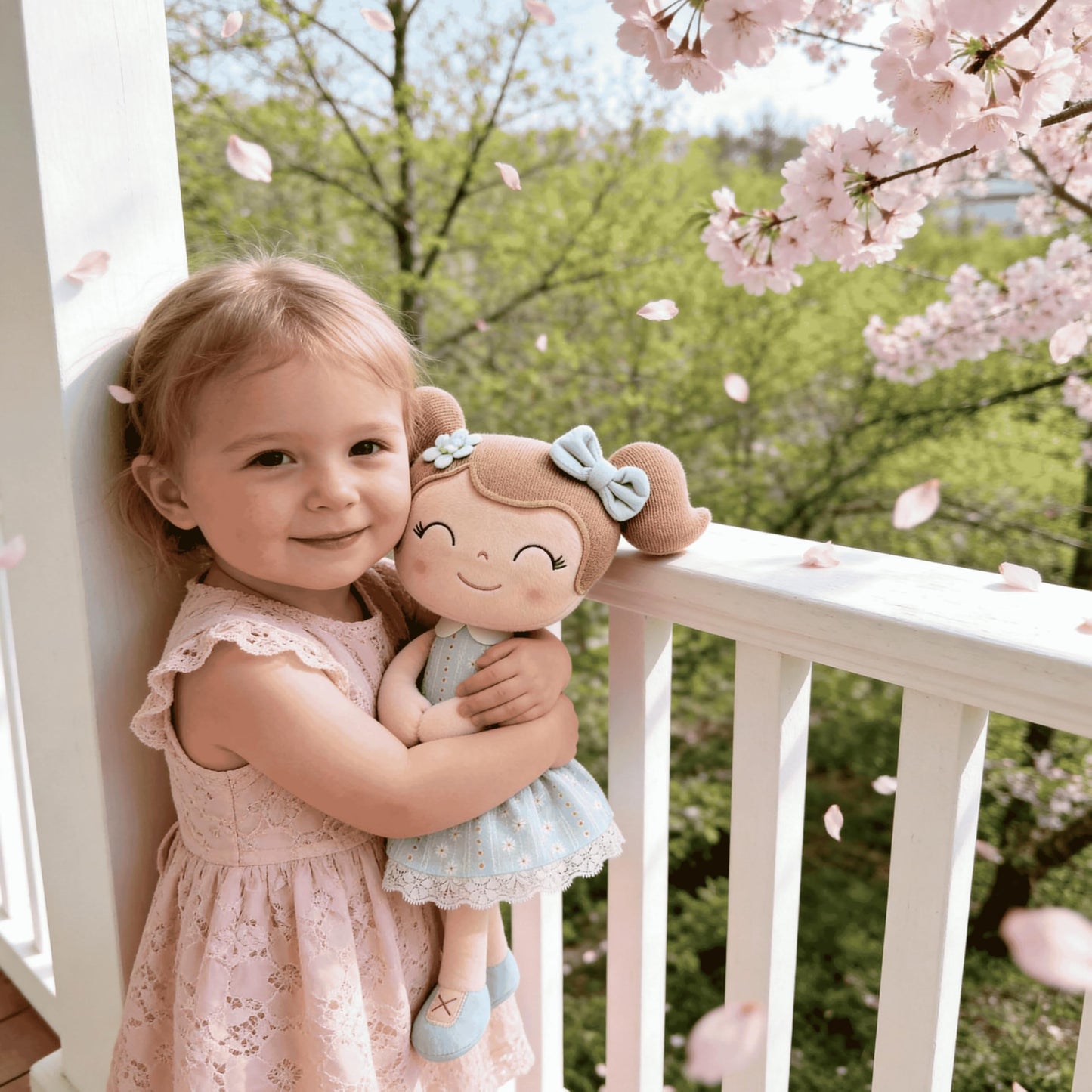 Gloveleya Baby Doll Girl Gifts Cloth Dolls Plush Toy Light Blue