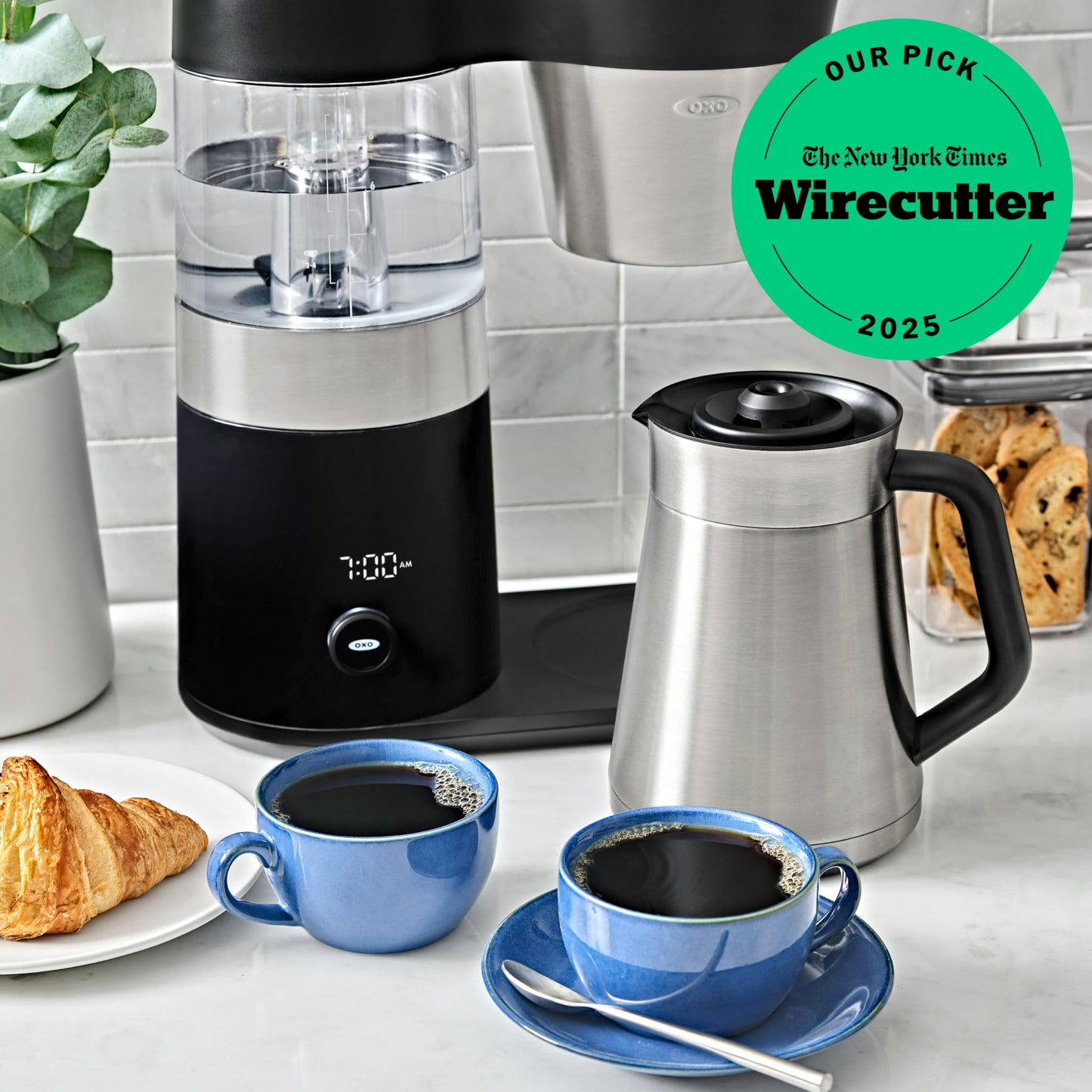 OXO Brew 9-Cup Coffee Maker – Stainless Steel, Programmable Coffee Machine with Single Serve or Full Carafe Options, SCA Certified Home Brewer