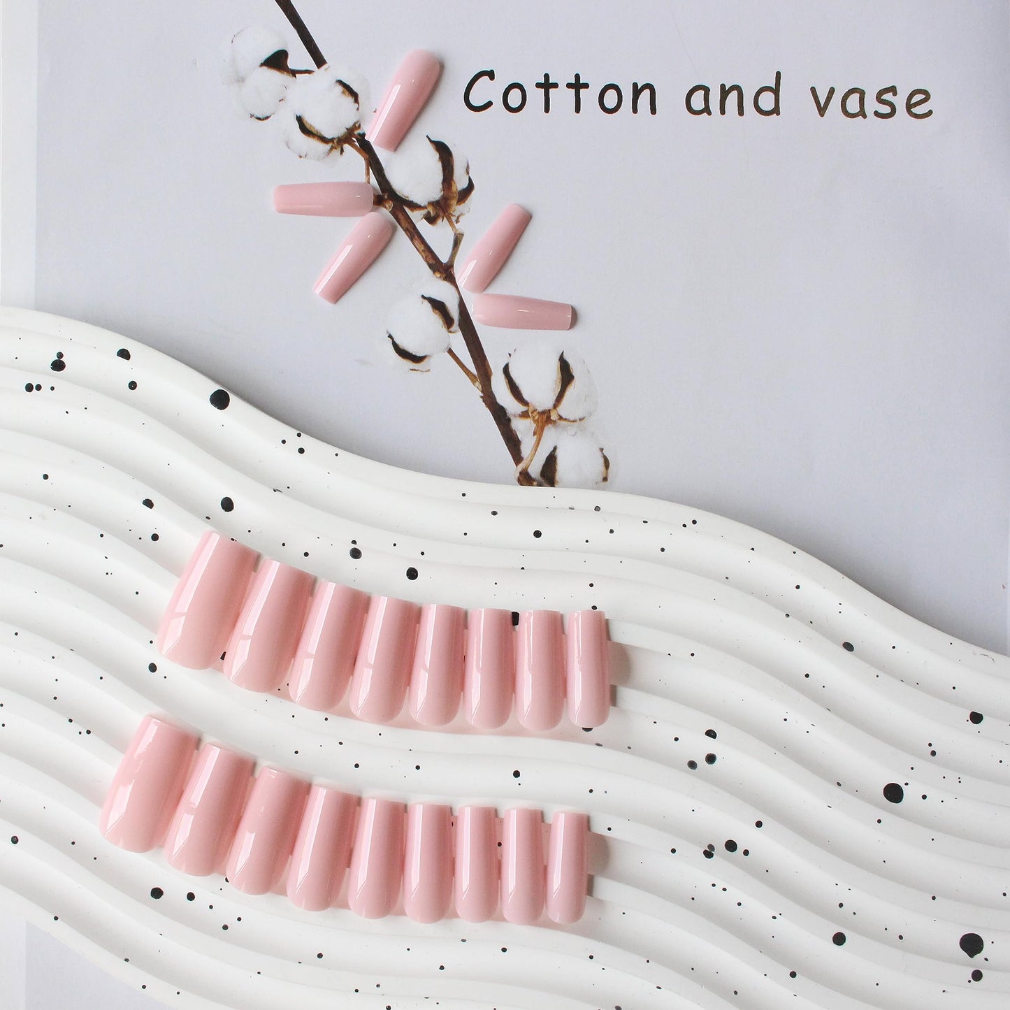 KQueenest Light Pink Press on Nails Long Medium Square, Nude Pink Fake Nails Medium Coffin, Glossy Sheer Color Acrylic Nails Press ons, Reusable Soft Gel Glue on Nails for Women Summer