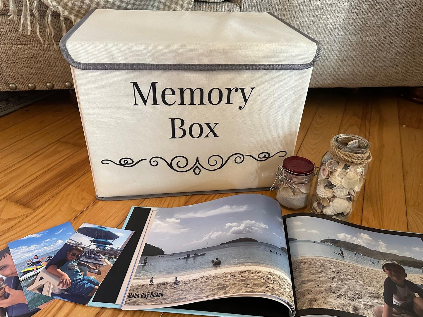 Pear Tree Essentials Memory Storage Box - Baby Keepsakes, Travel memories, Loved Ones Treasured Keepsakes.
