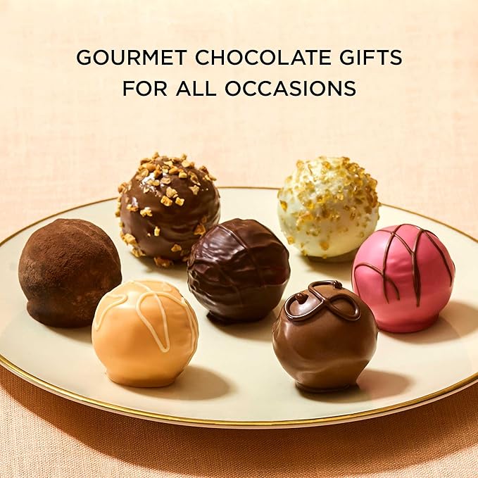 Godiva Chocolatier Assorted Dark Chocolate Truffle Gift Box for Birthday, Thank You, Anniversary, Congratulations Gift Basket Gourmet Candy with Creamy Ganache in Dark Chocolate, 12pc