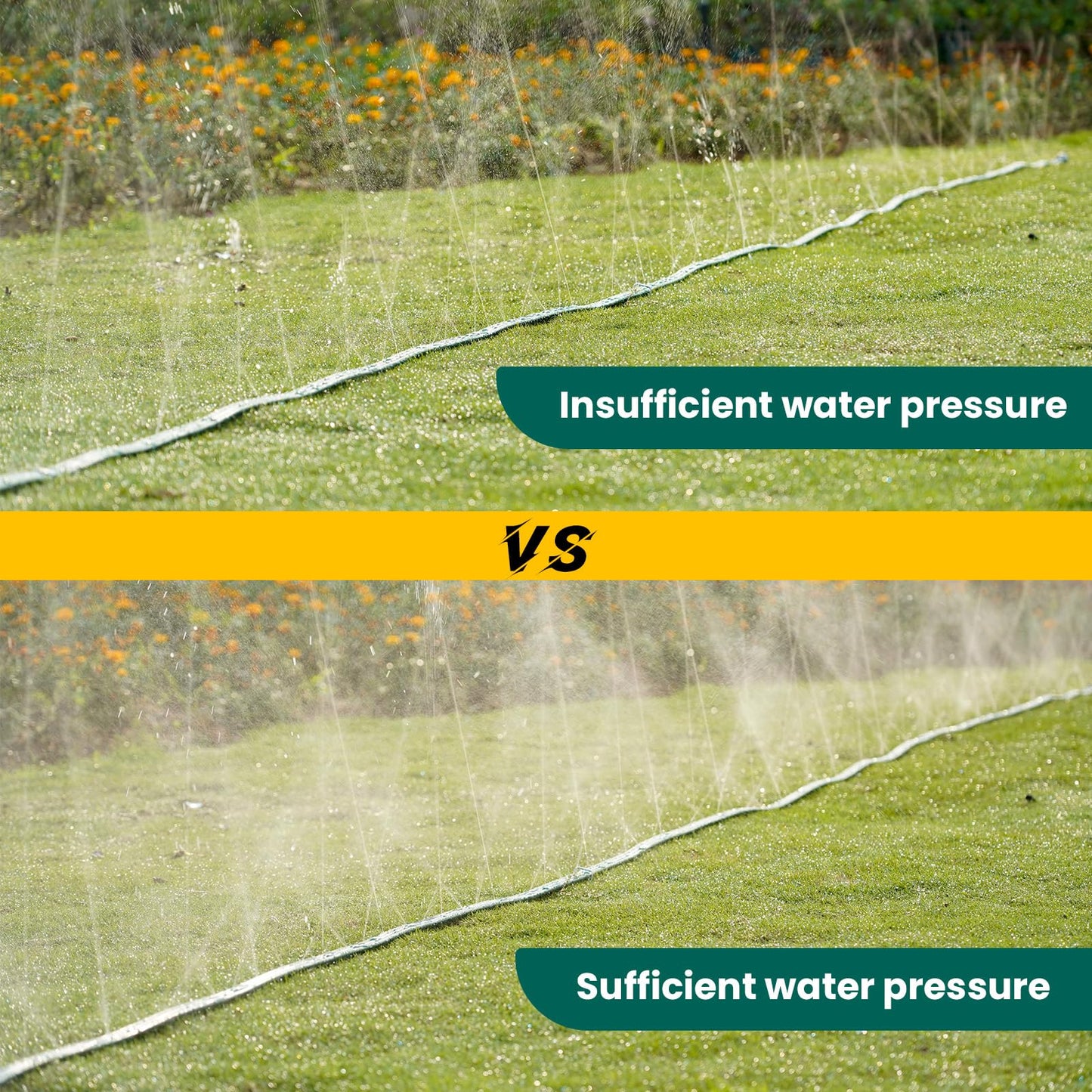 DXront Sprinkler Soaker Hose 75ft for Garden Lawn, Watering Pipe with Holes, High-Efficiency Water-Saving Garden Irrigation System, Drip Hose Sprinkler