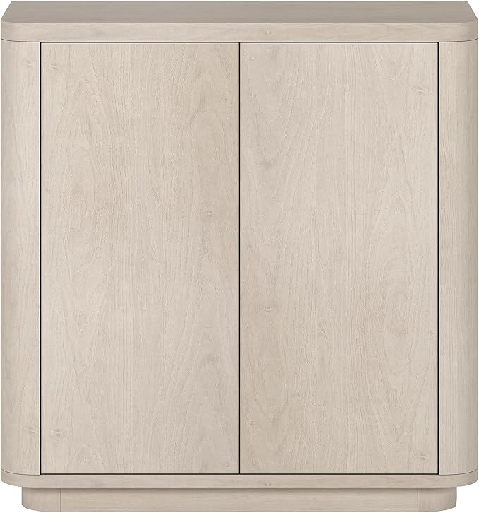 Henn&Hart 32" Wooden Accent Cabinet, Modern Sideboard Buffet Cabinet with Adjustable Shelf for Living Room, Dining Room, Bedroom or Entryway, Alder White