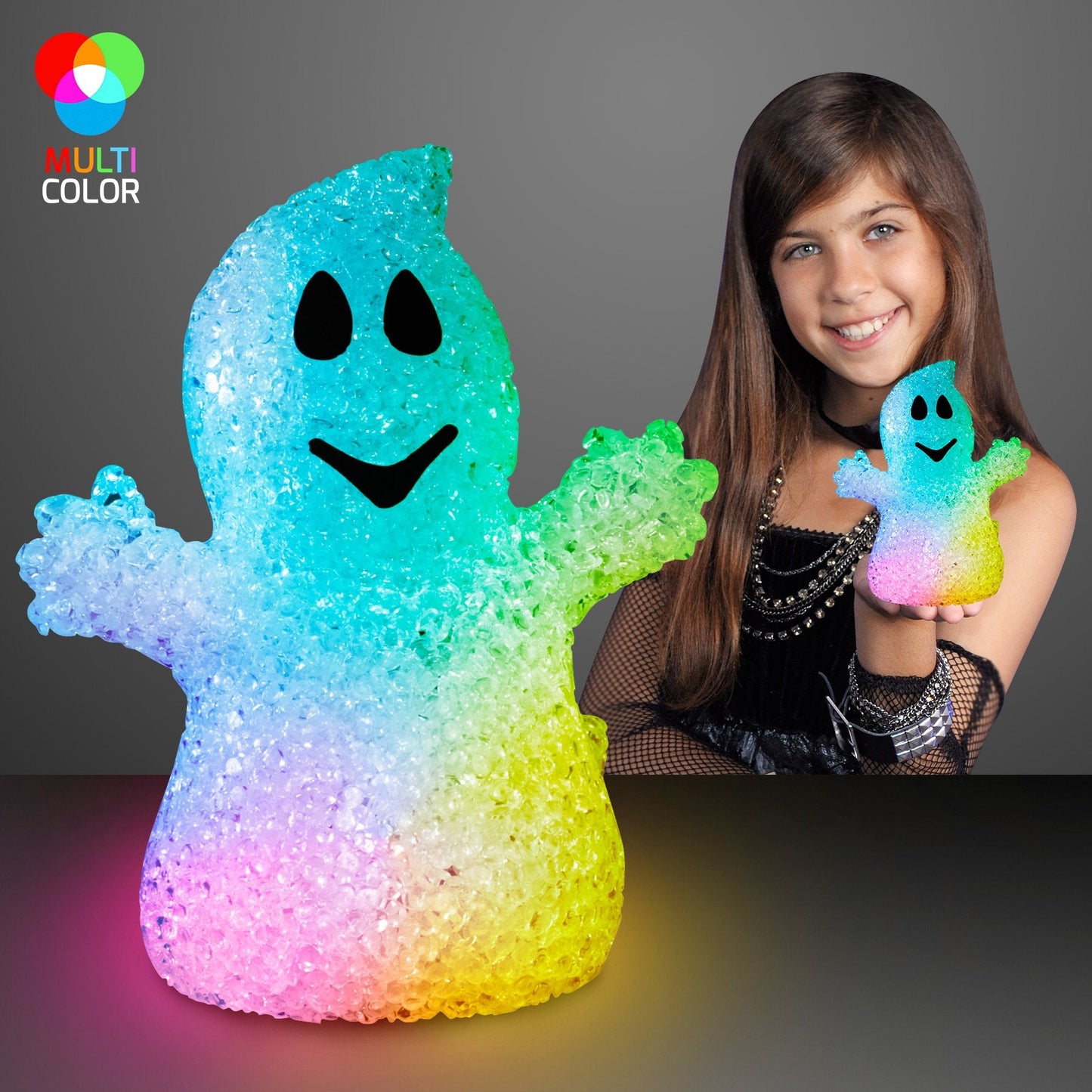 FlashingBlinkyLights Soft Glow Halloween Light Up Ghost Decoration with Color Change LEDs