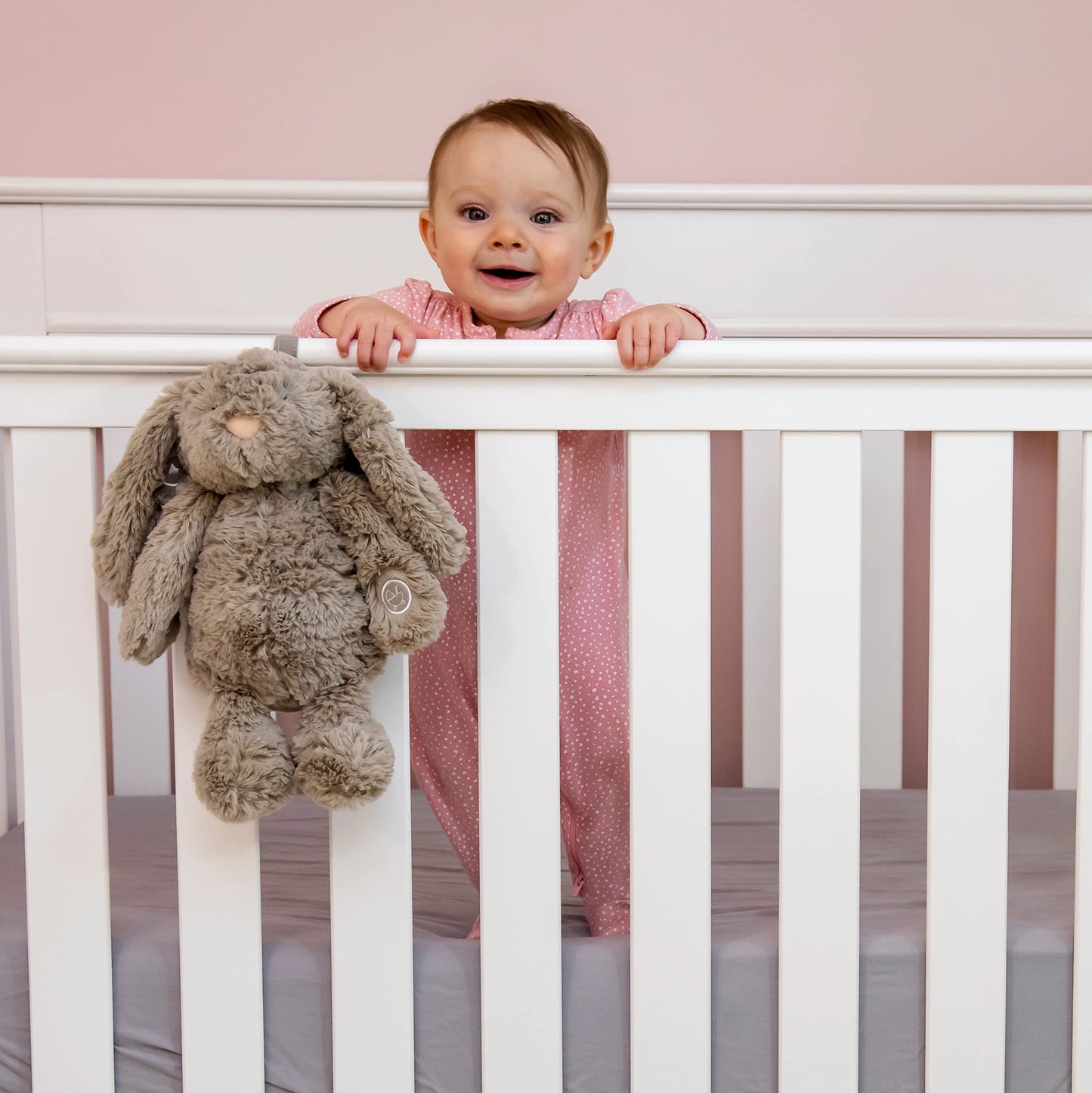 Gemma Joy Bedtime Baby Soother with Cry Activated Sensor, Plush Stuffed Animal for Newborn Infants - Bunny Non Rechargeable and Elephant Rechargeable - (2pcs)