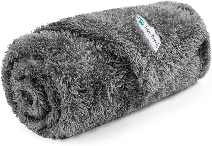PetAmi Soft Plush Sherpa Dog Blanket for Pet Cat, Large 40x60, Beige