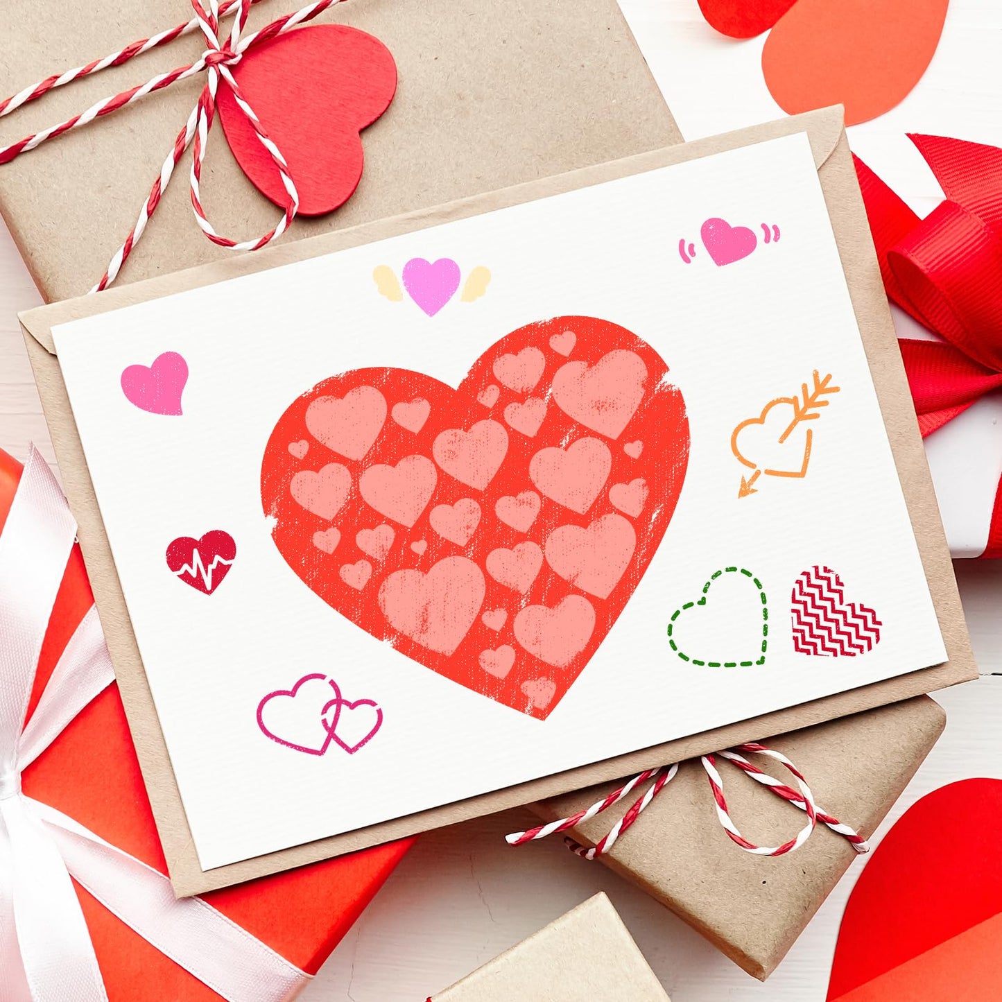 JarThenaAMCS 16Pcs Heart Shaped Stencils Assorted Stencils Reusable Love Heart Plastic Drawing Painting Template for Mother's Day Valentine's Day DIY Art Craft Painting on Wood