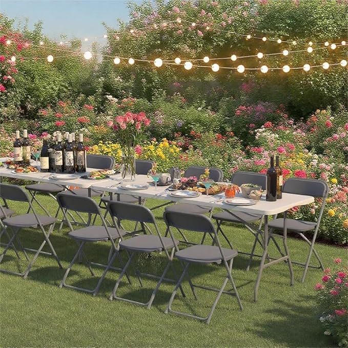 90 Pack Plastic Grey Folding Chairs,Portable Party Chairs Stackable Commercial Seats with Steel Frame for Office Home Outdoor Indoor Wedding Party Patio Dinning Events,350lbs Capacity