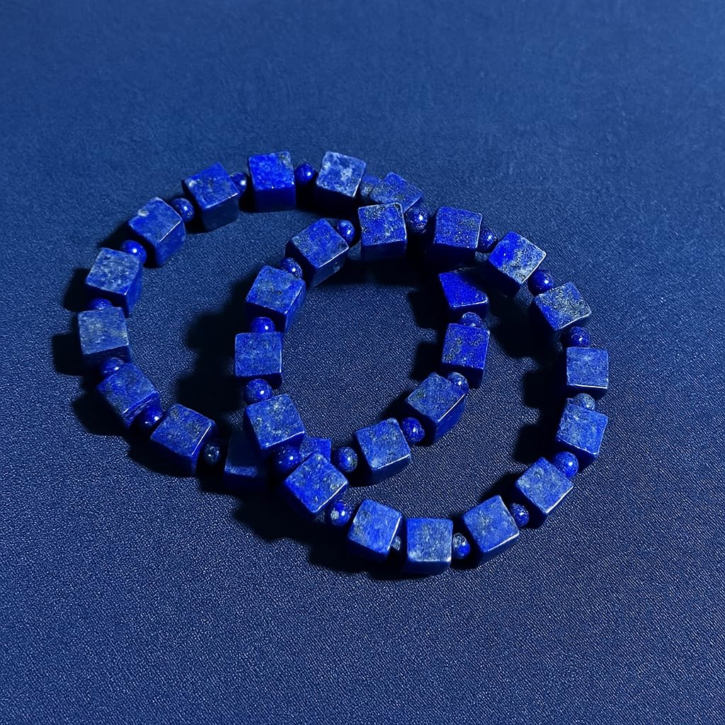Lapis Lazuli Healing Bracelet – Real Crystal Beads for Stress Relief, Meditation & Chakra Balance – Natural Gemstone Jewelry Gift for Women & Men, Adjustable with Gift Box