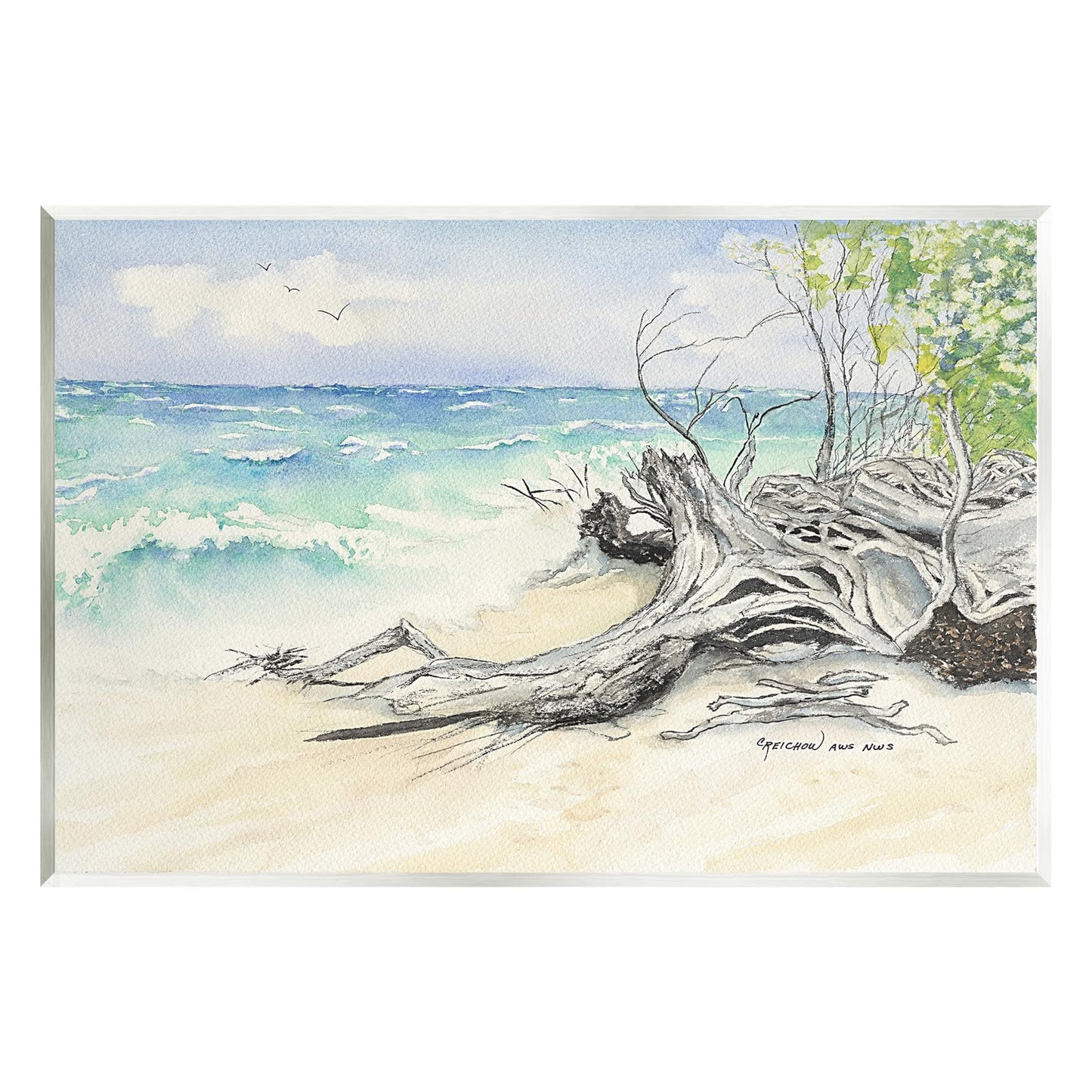 Stupell Industries Beach Driftwood Landscape Wall Plaque Art by Christine Reichow