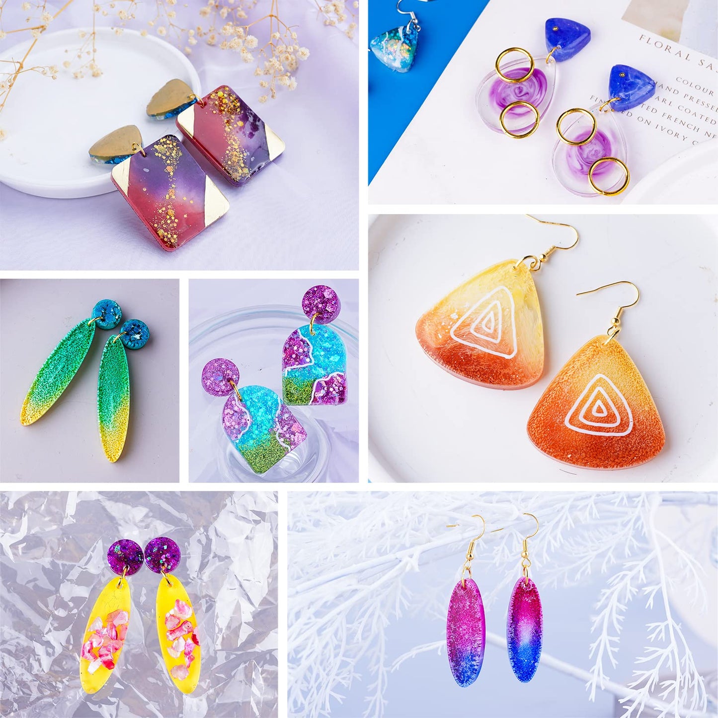 LET'S RESIN Resin Earring Mold, 171 Pcs Resin Jewelry Molds Making Kit with 11 Pack Variety Shape Silicone Molds, Earring Molds for Epoxy Pendant, Earrings, Necklace, Keychains