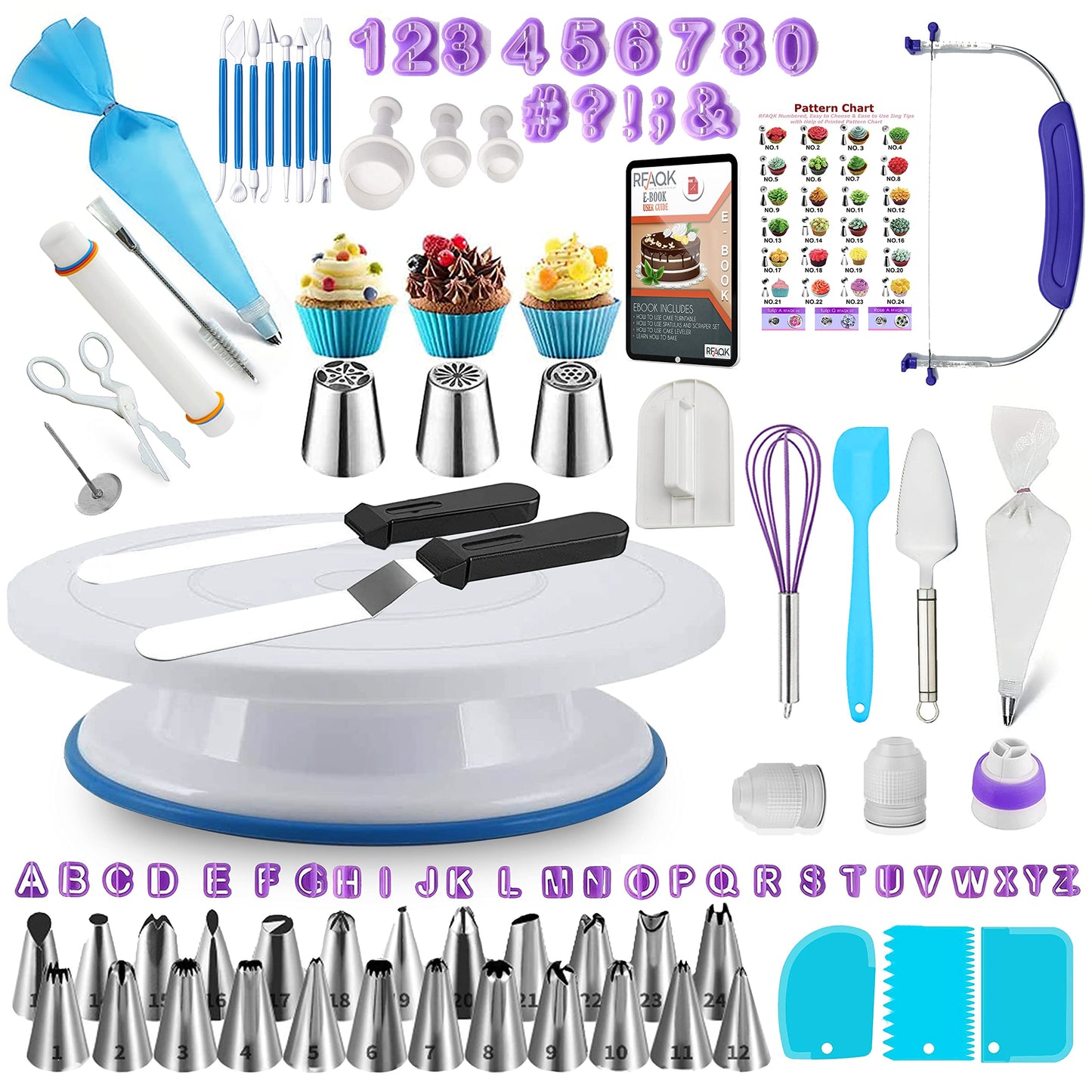 200PCs and 230PCs Cake Decorating Kit for Cake Cupcake and Cookies Decoration