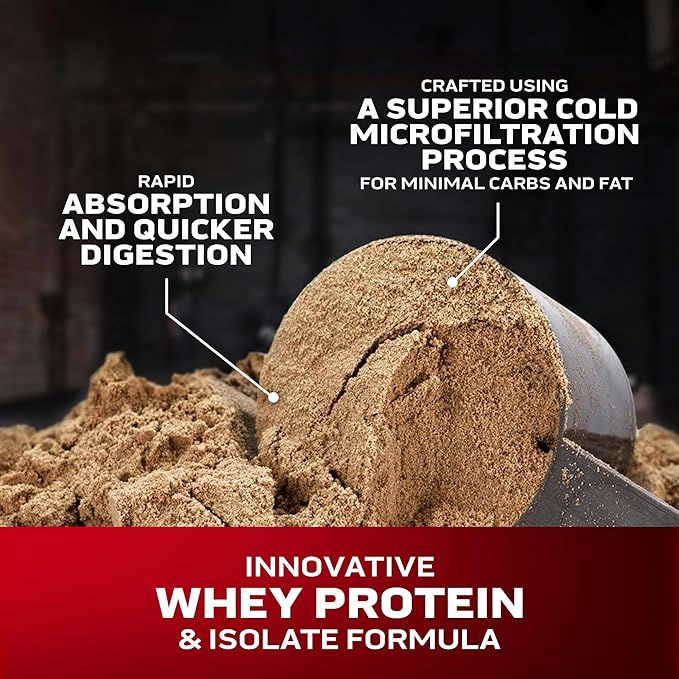 Whey Protein Powder , MuscleTech Nitro-Tech Whey Gold Protein Powder , Whey Protein Isolate Smoothie Mix , Protein Powder for Women & Men , Chocolate Protein Powder, 8 lbs (109 Servings)