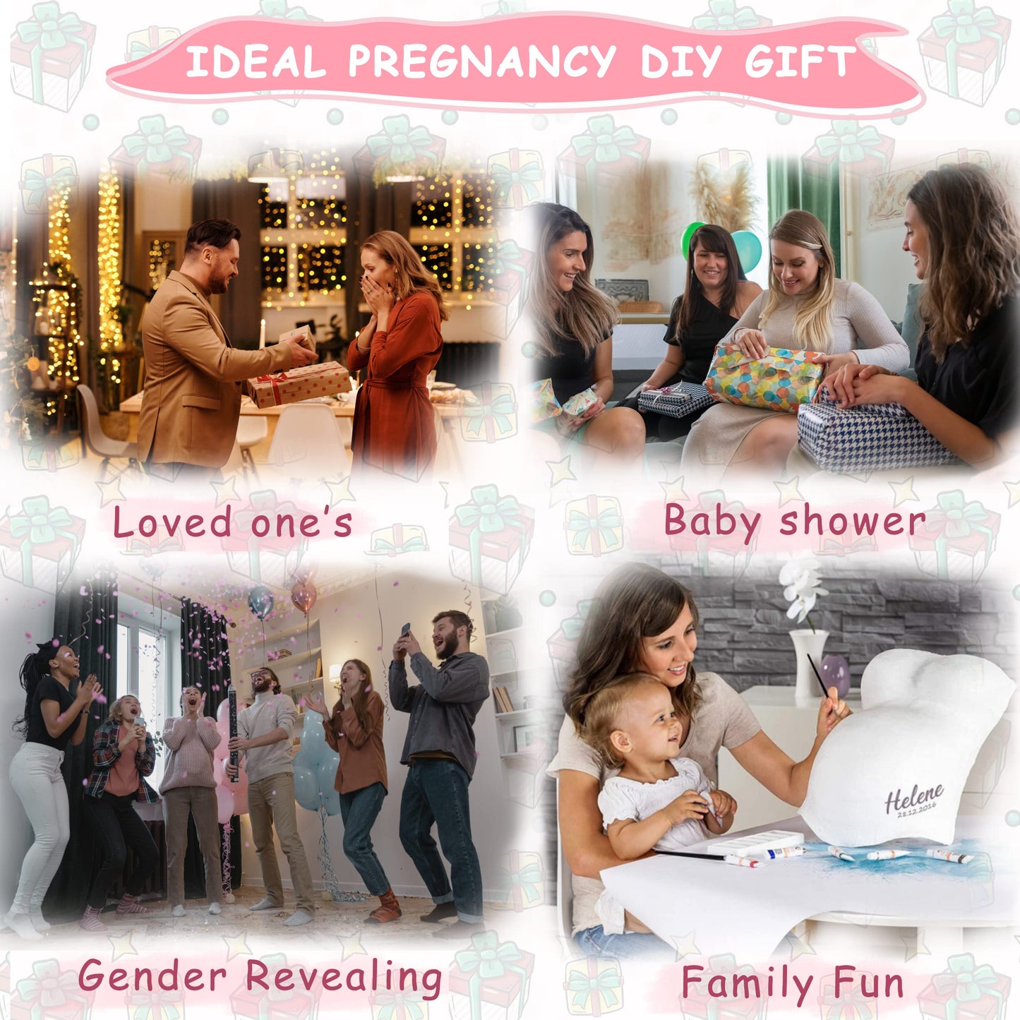 Crawl Story Belly Casting Kit for Pregnant Women | Complete DIY Keepsake with Plaster Cloth Roll, 12 Acrylic Paints, Sparkles, Crystals & Hanging Hardware | Baby Shower Gift, Deluxe Paint Casting Kit