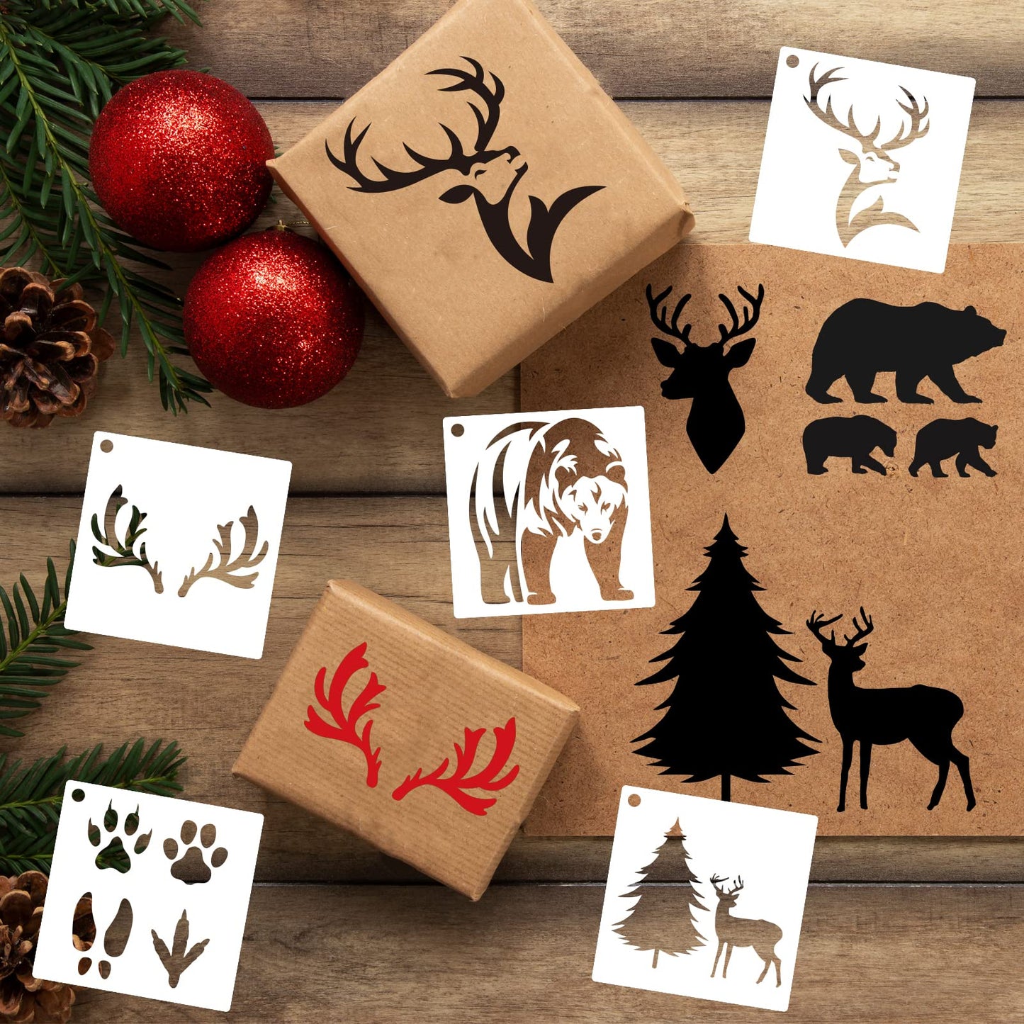 DZXCYZ 80 Pcs 6 x 6 Inch Stencils for Painting on Wood, Reusable Animal Flower Farm Plastic Stencil DIY Craft Paint Template Set for Wall Home Decor