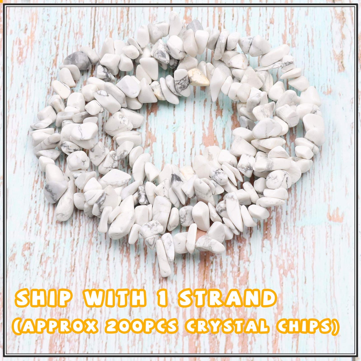 500 pcs Natural Chip Stone Beads, Howlite 5-8 mm Irregular Gemstones Healing Crystal Loose Rocks Bead Hole Drilled for Jewelry Making Bracelet