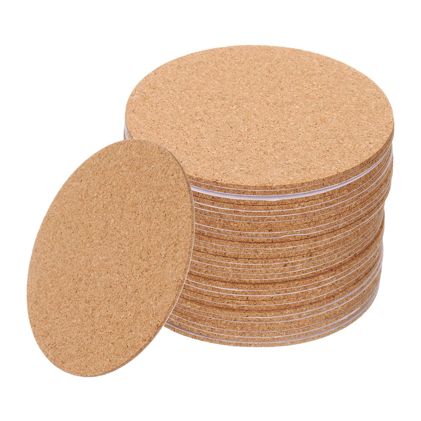 uxcell 60pcs Cork Coasters for Drink, 3.75 Inch Round Drink Coaster Heat Resistant Bar Coasters for Wine Glasses Cups Mugs Home Tabletop Decoration
