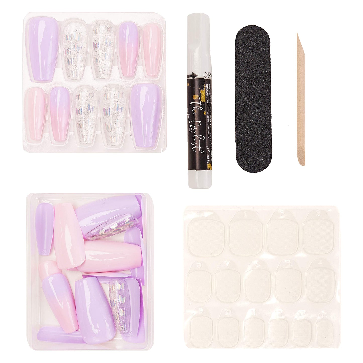 The Nailest - Instant Luxury Acrylic Press-on Nails - Medium Coffin - Mariposa