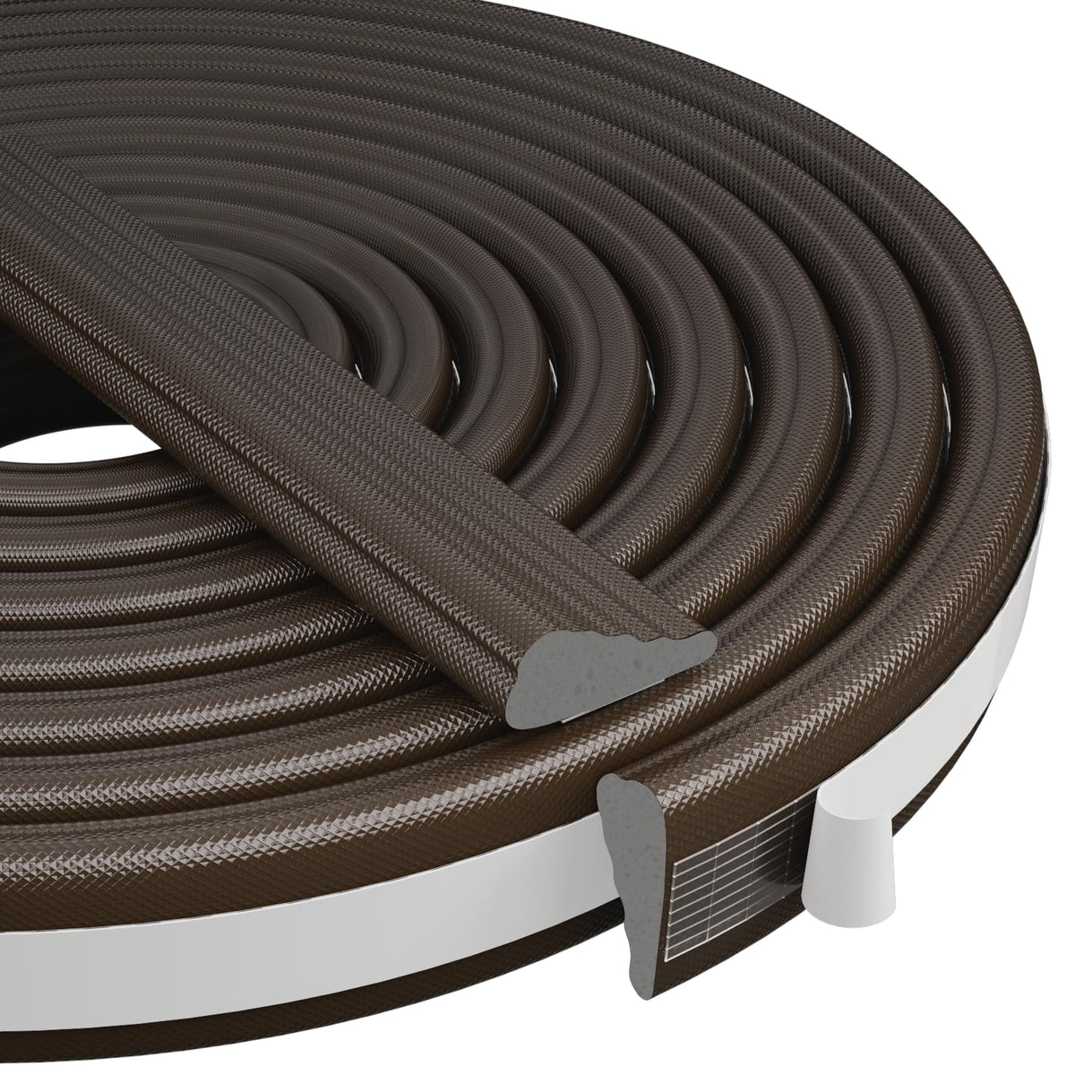 Wedge Shape Window Weather Stripping Door Frame Seal 3Pcs×196” Brown (49 Foot)