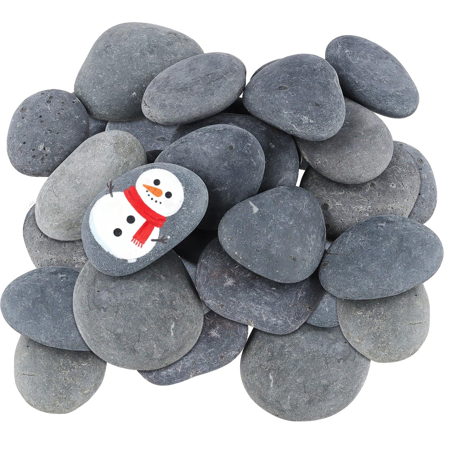 GINLANK 20 Pack Large Smooth River Rocks for Painting (4-5 Inch),Flat Painting Rocks for DIY Crafts, Christmas Decor, Garden Decoration