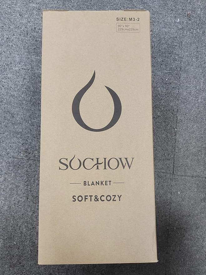 SOCHOW Sherpa Fleece Throw Blanket, Double-Sided Super Soft Luxurious Plush Blanket Queen Size 90 inchx90 inch, Grey