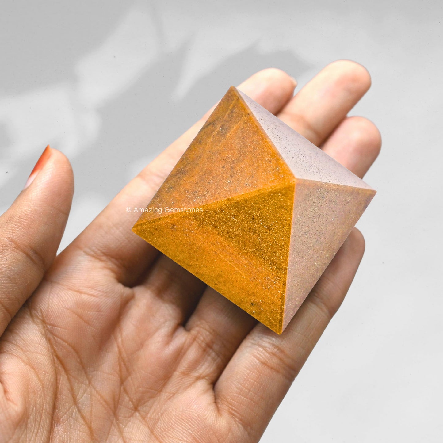 Amazing Gemstone Yellow Jasper Pyramid Crystal Healing Stones - 1.5" Great Pyramid Figurine of Natural Stone Pyramid for Meditation, Reiki, Chakra Balancing and Crystal Pyramids Grid
