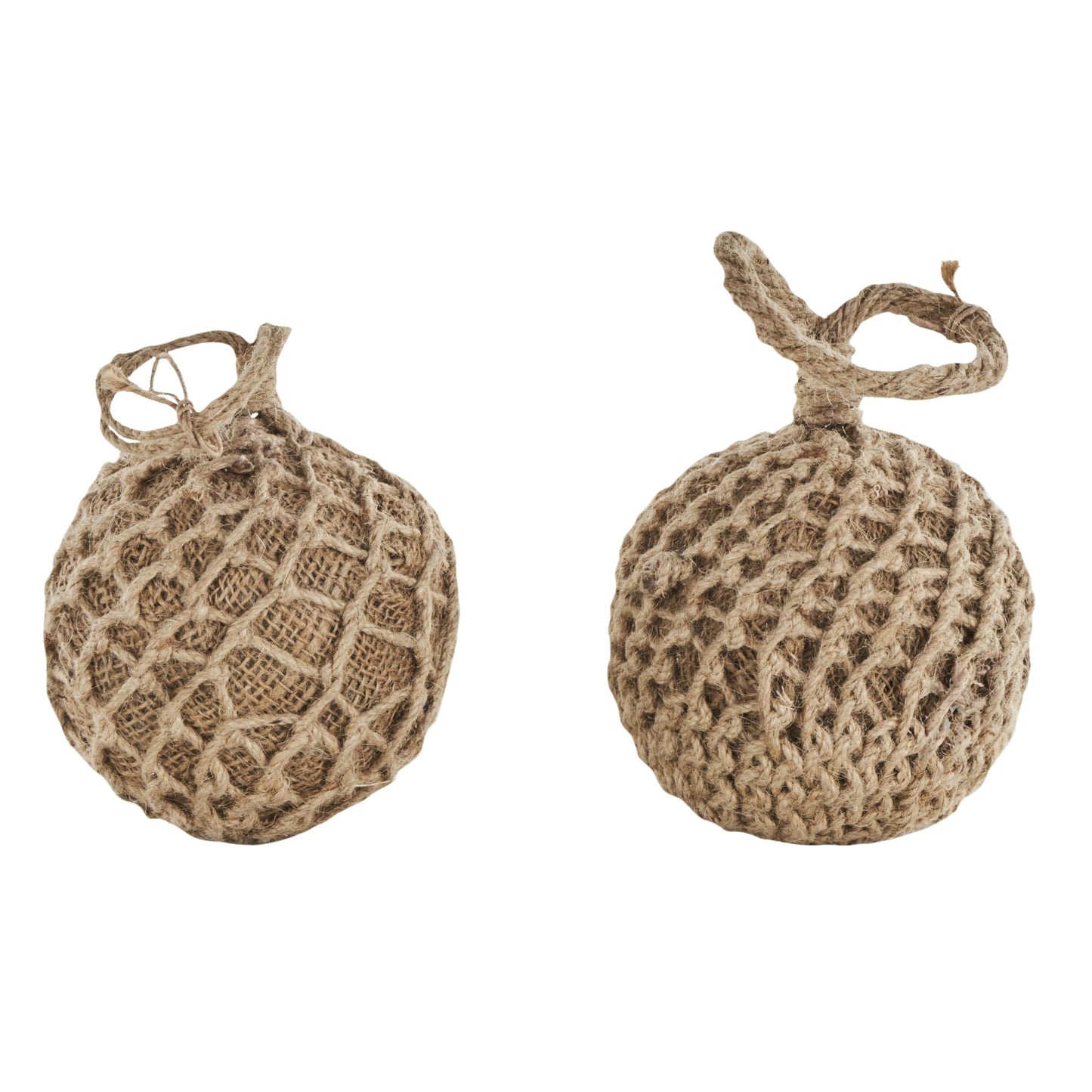 Deco 79 Cement Stone Knot Handmade Decorative Sculpture Woven Layered Orb Home Decor Statues with Handles, Set of 2 Accent Figurines 5"W, 6"H, Brown