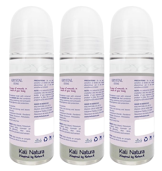 Deodorant 3-Pack LAVANDER Roll On of Potassium Alum with Aloe Vera - VEGAN. CRUELTY FREE. ECO-FRIENDLY