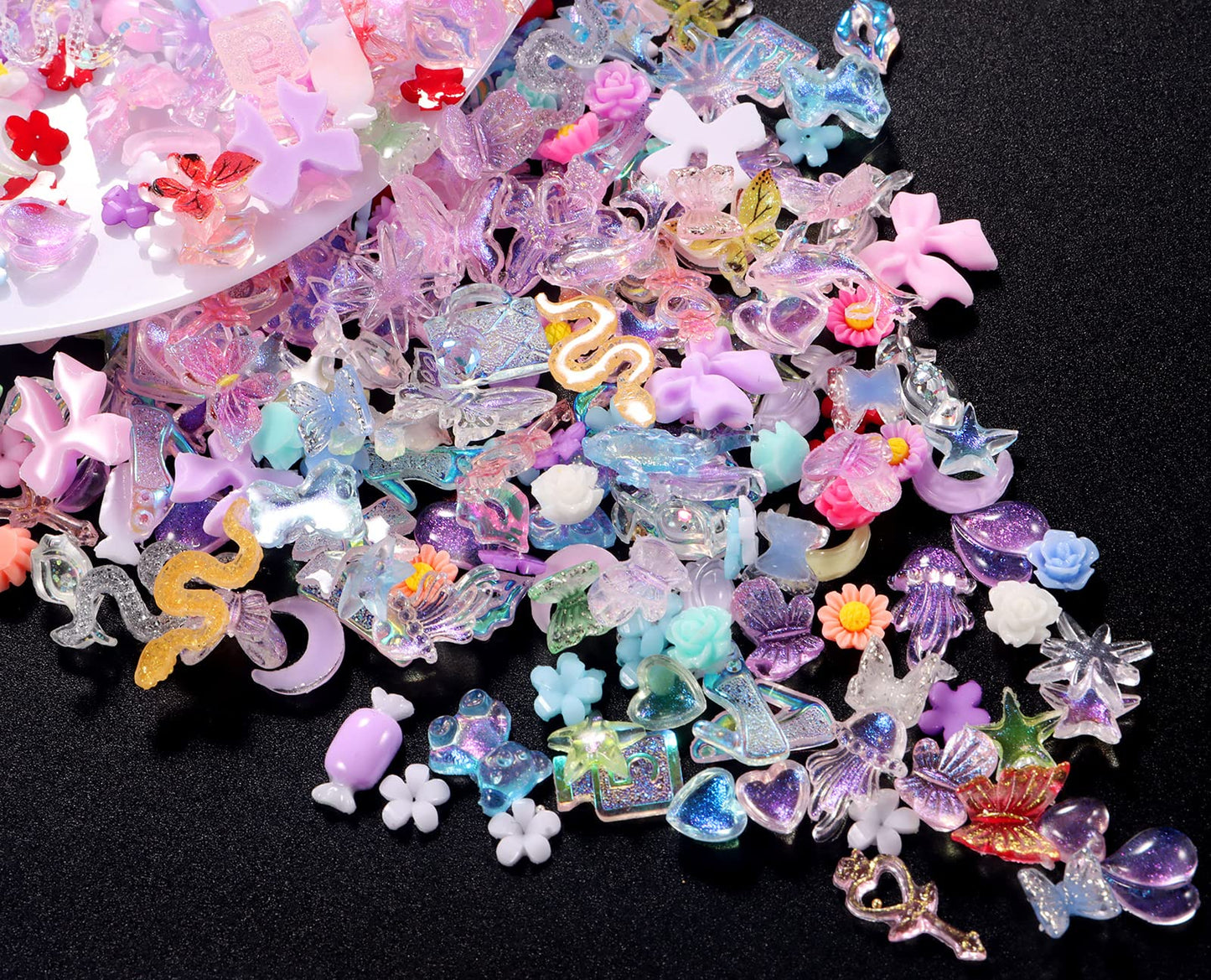 TAMHOO Pack of 250pcs Cute & Sweet 3D Nail Charms for Acrylic Nails, Perfect for Nail Art Decorations & DIY Accessories(Style H)