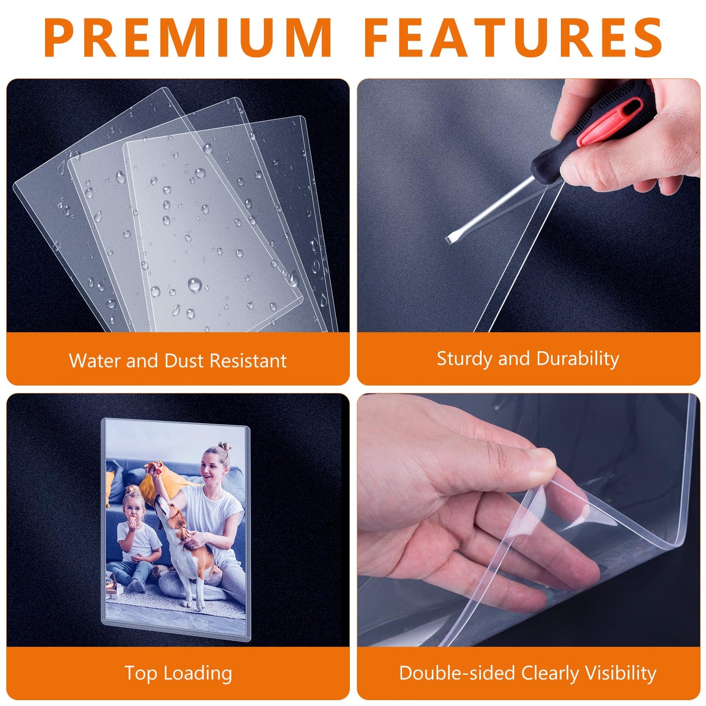 AKONEGE 25PCS 4" x 6" Rigid Print Protectors Waterproof Hard Plastic Sheet Protectors Top Loading Rigid Photo Sleeves Clear Plastic Sleeves for Postcard, Sports & Trading Cards