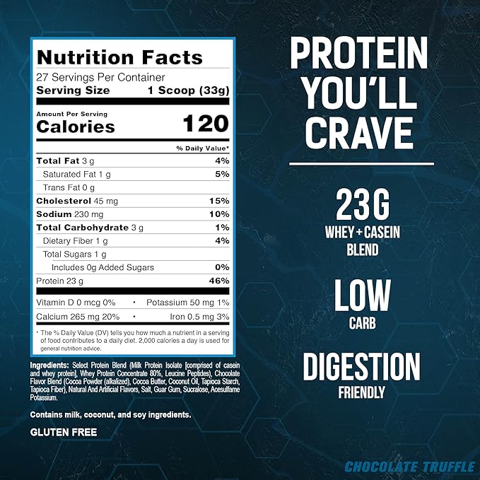 PEScience Select Low Carb Protein Powder, Chocolate Truffle, 27 Serving, Whey and Casein Blend, Keto Friendly, Gluten Free, Best Tasting, Clean Isolate for Women and Men