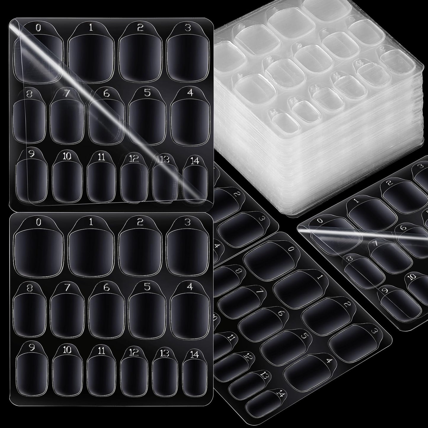 Teenitor 900pcs Nail Adhesive Tabs, 15 Sizes of Press on Nail Sticky Tabs, Nail Stickers for Press on Nails, Nail Tabs Nail Glue Stickers, 60 Sheets